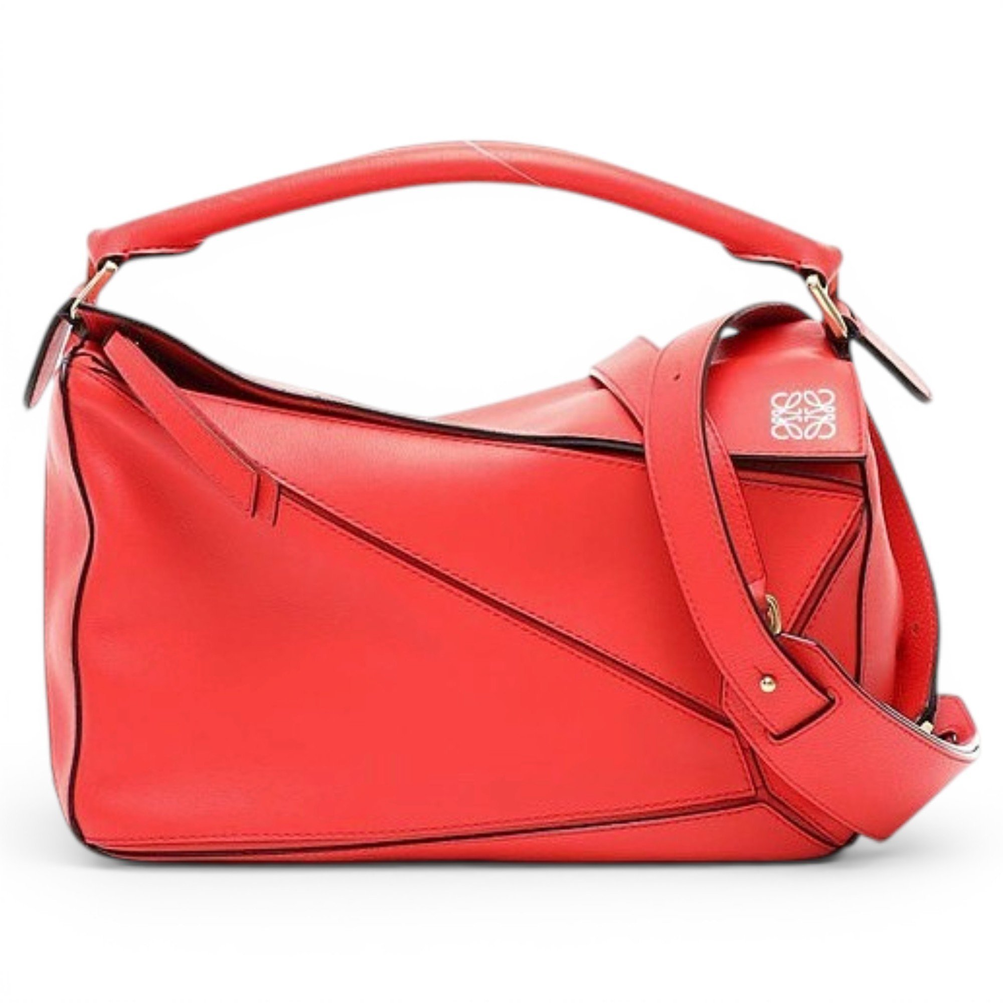 Puzzle leather handbag