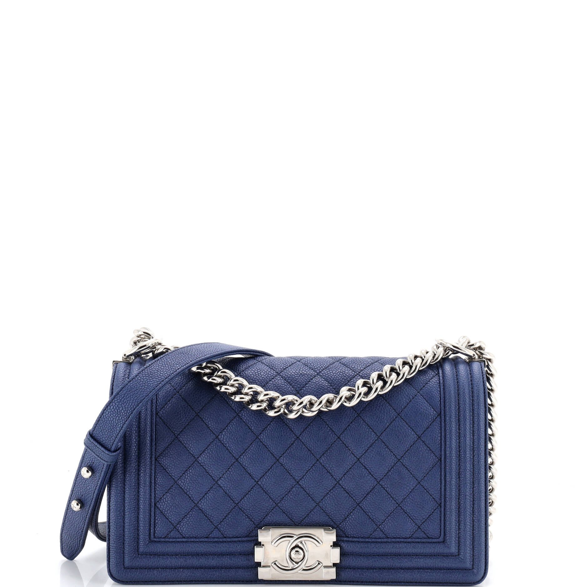 Boy Flap Bag Quilted Caviar Old Medium