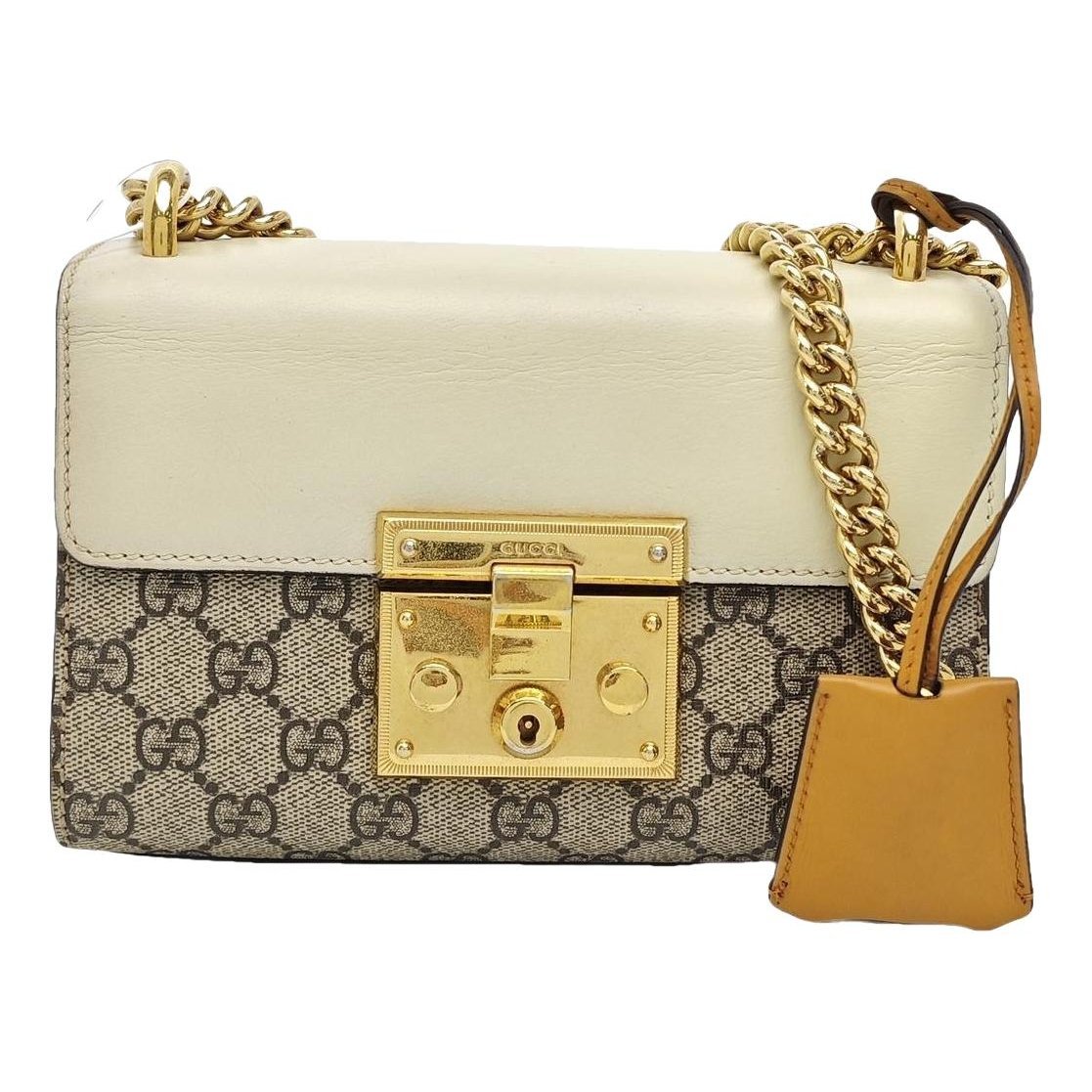 Padlock leather handbag