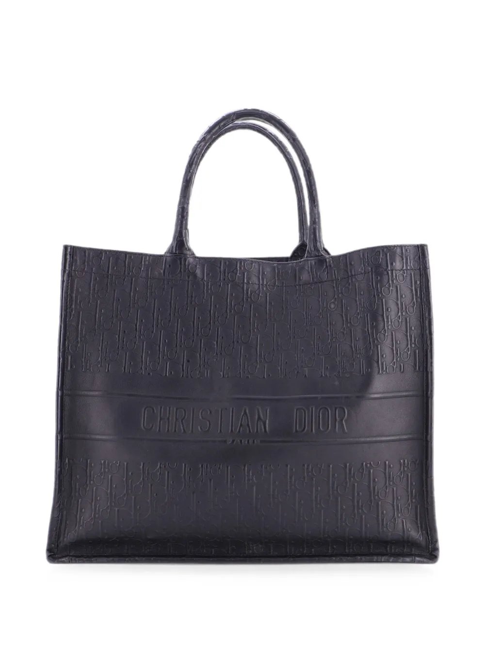 Book Oblique Embossed Calfskin Large tote bag