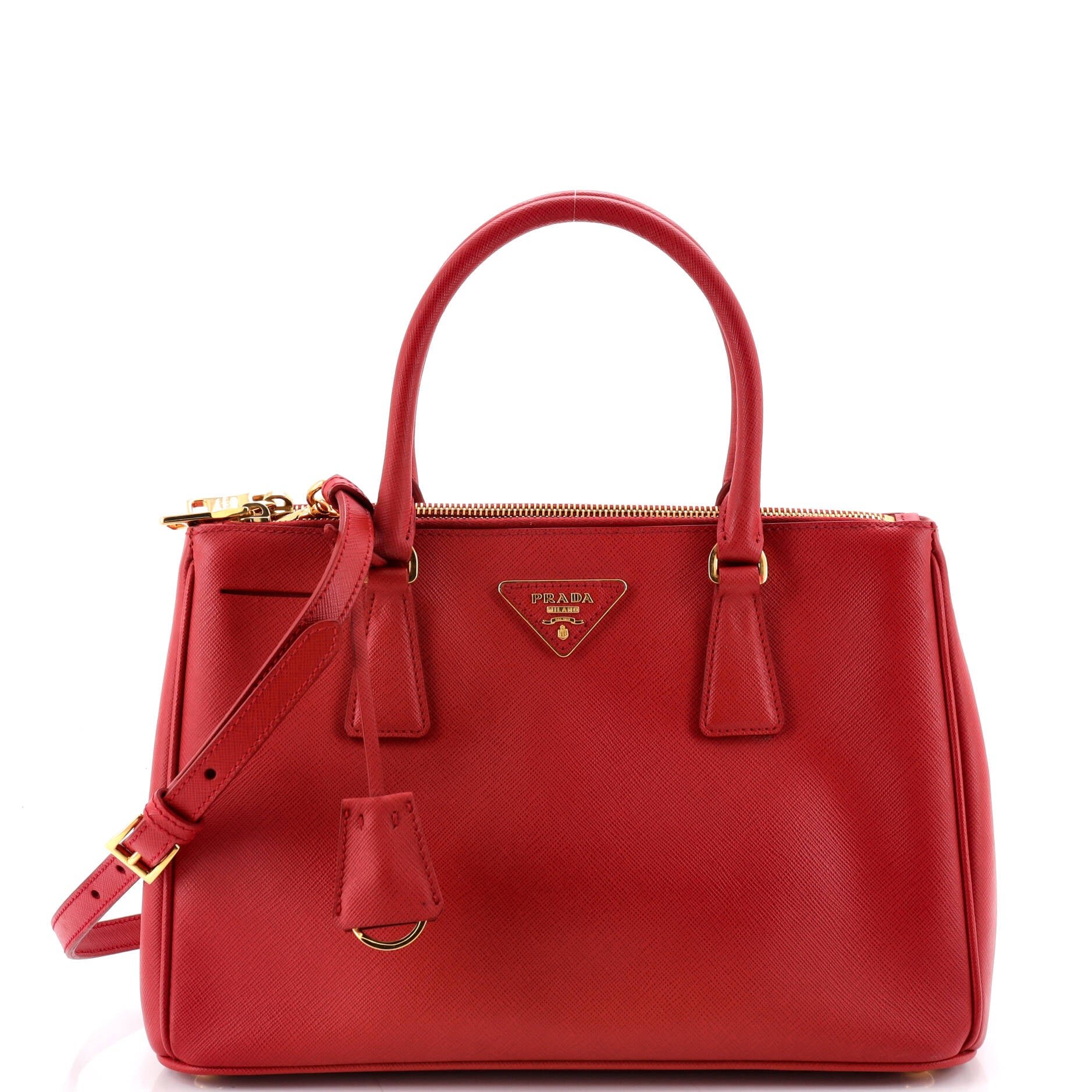 Double Zip Lux Tote Saffiano Leather Small