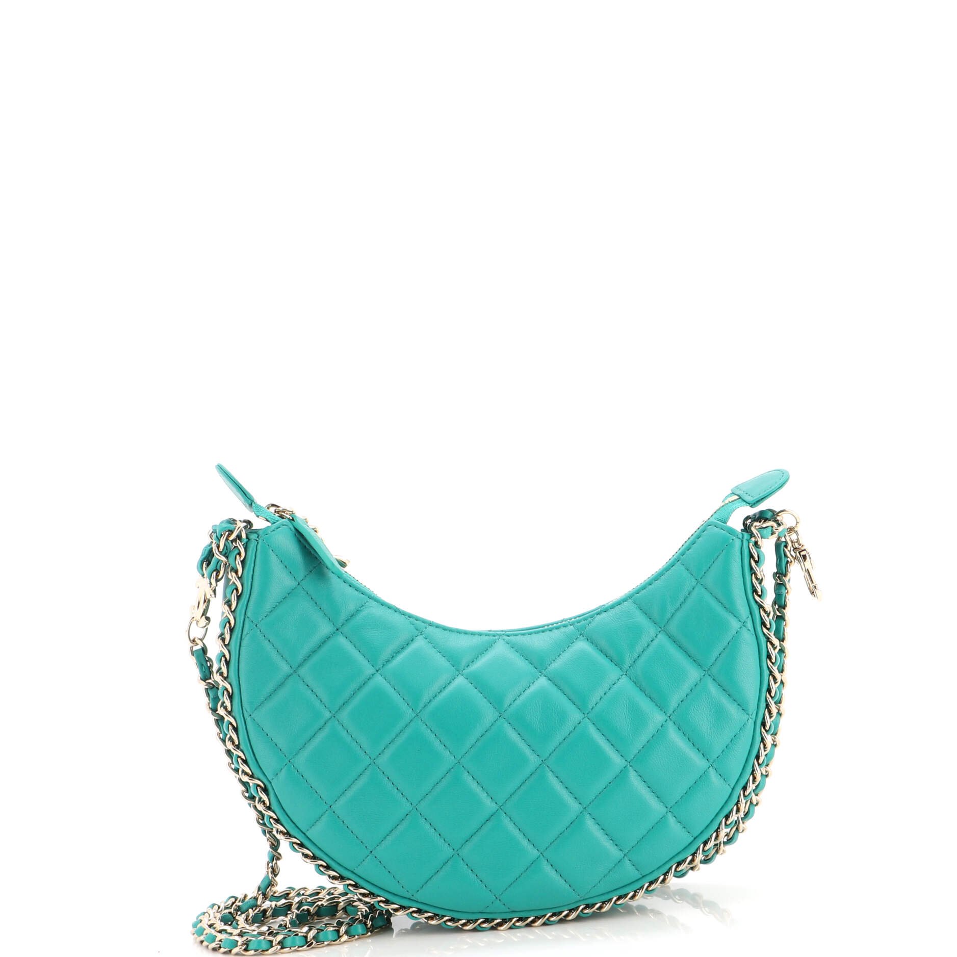 Chain Around Hook Hobo Quilted Lambskin Small