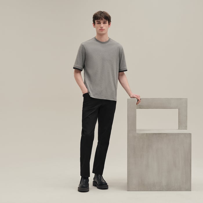 Gris "Piqures Sellier" T-shirt