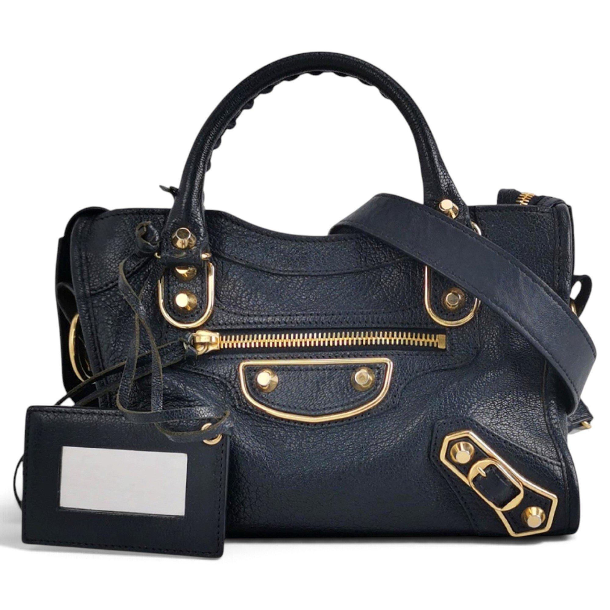City leather handbag