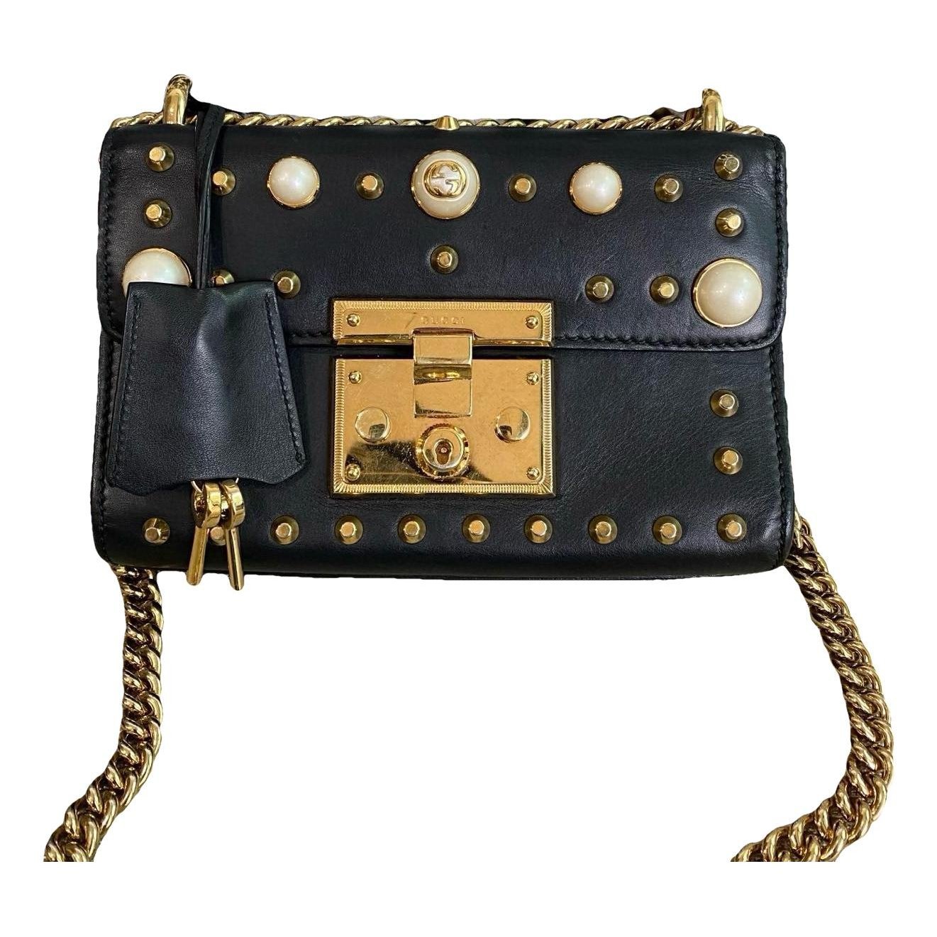 Padlock leather handbag
