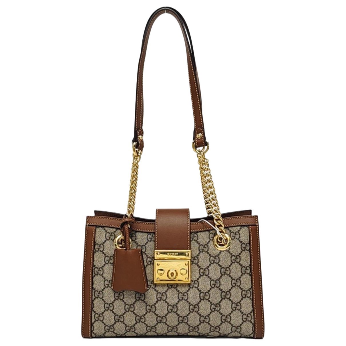Padlock leather handbag