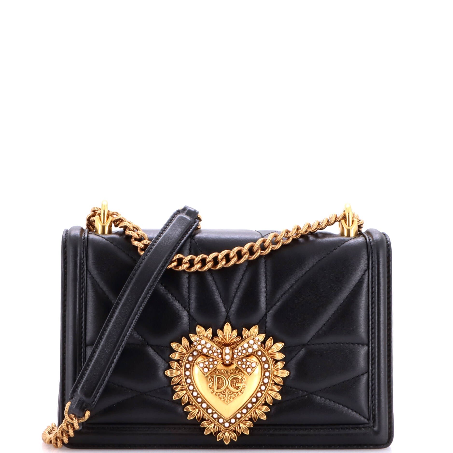 Devotion Full Flap Shoulder Bag Quilted Leather Small
