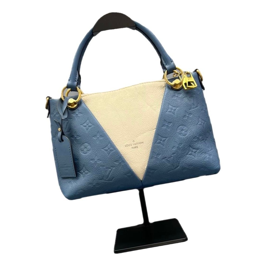 Tote V leather handbag