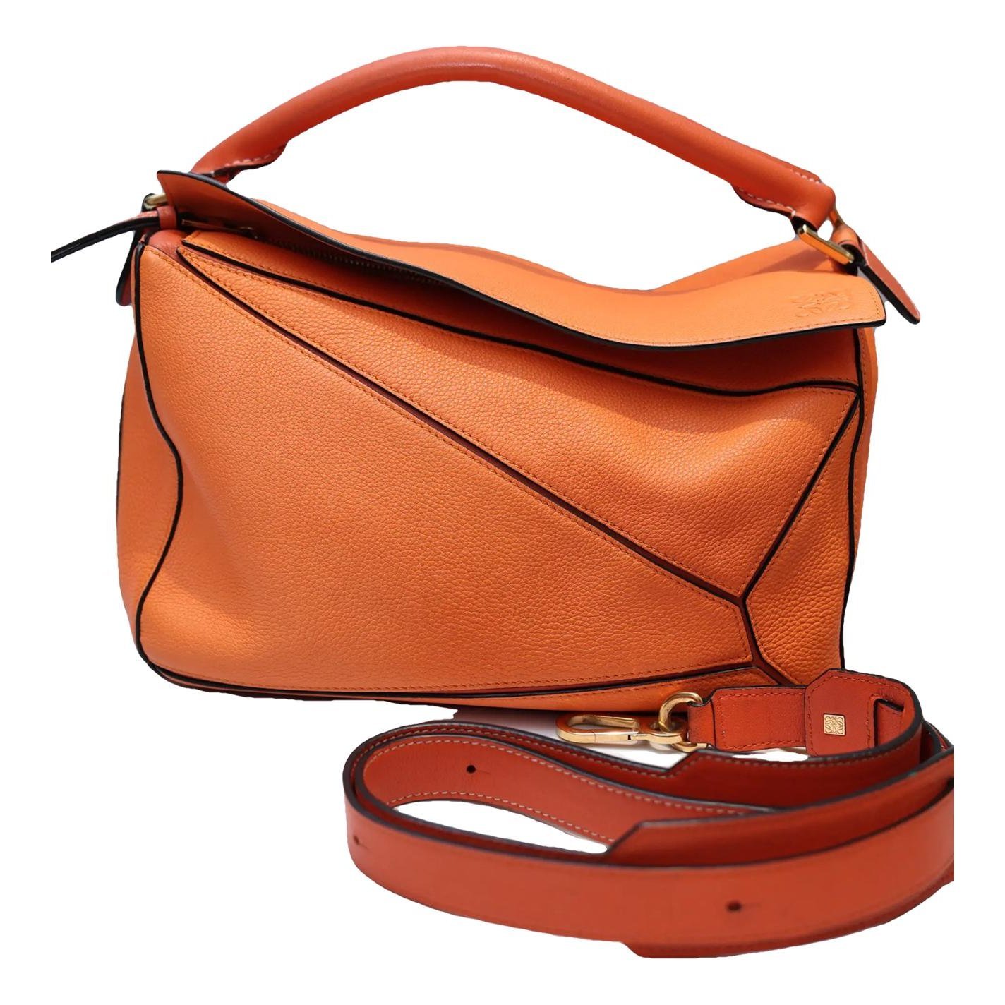 Puzzle leather handbag