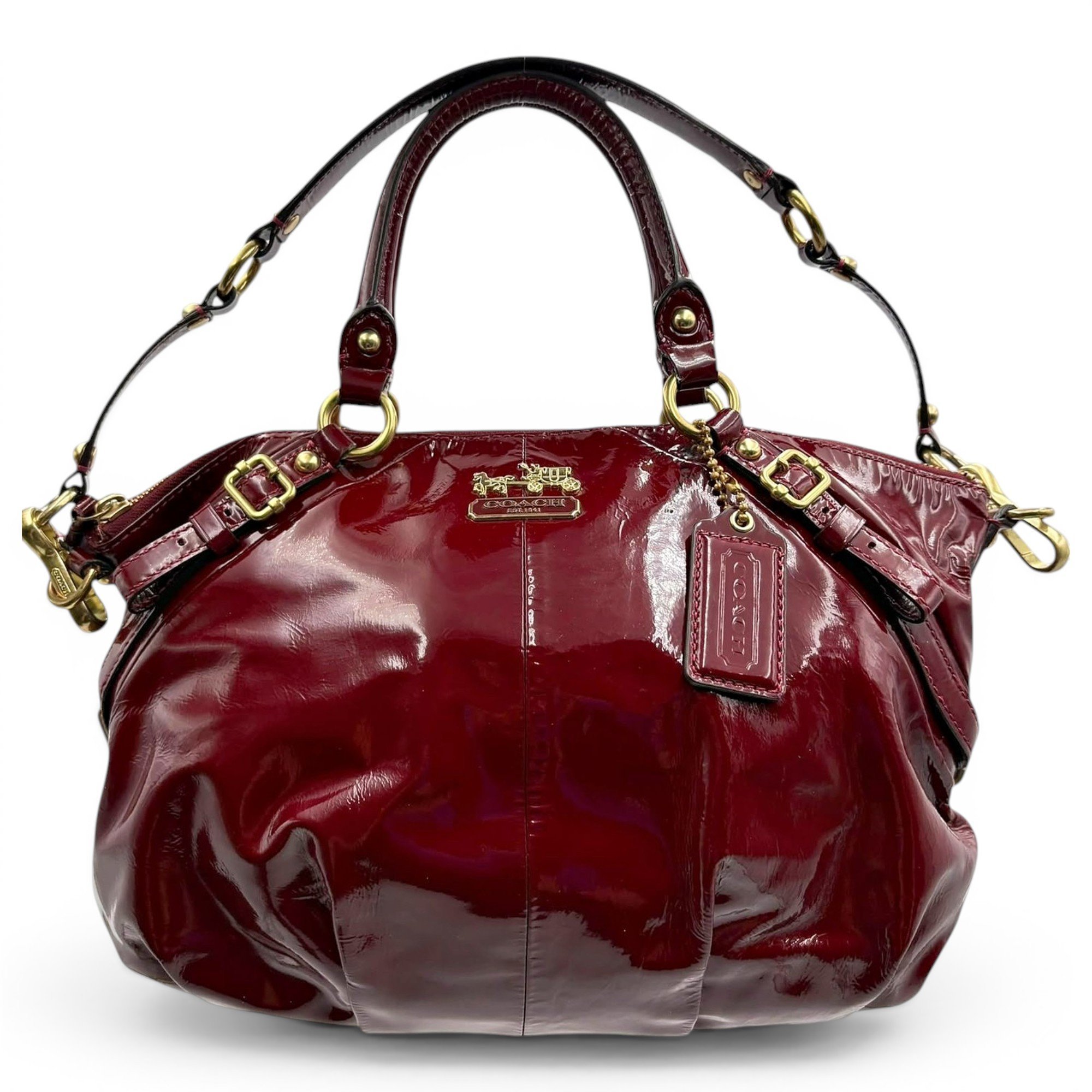 Patent leather handbag