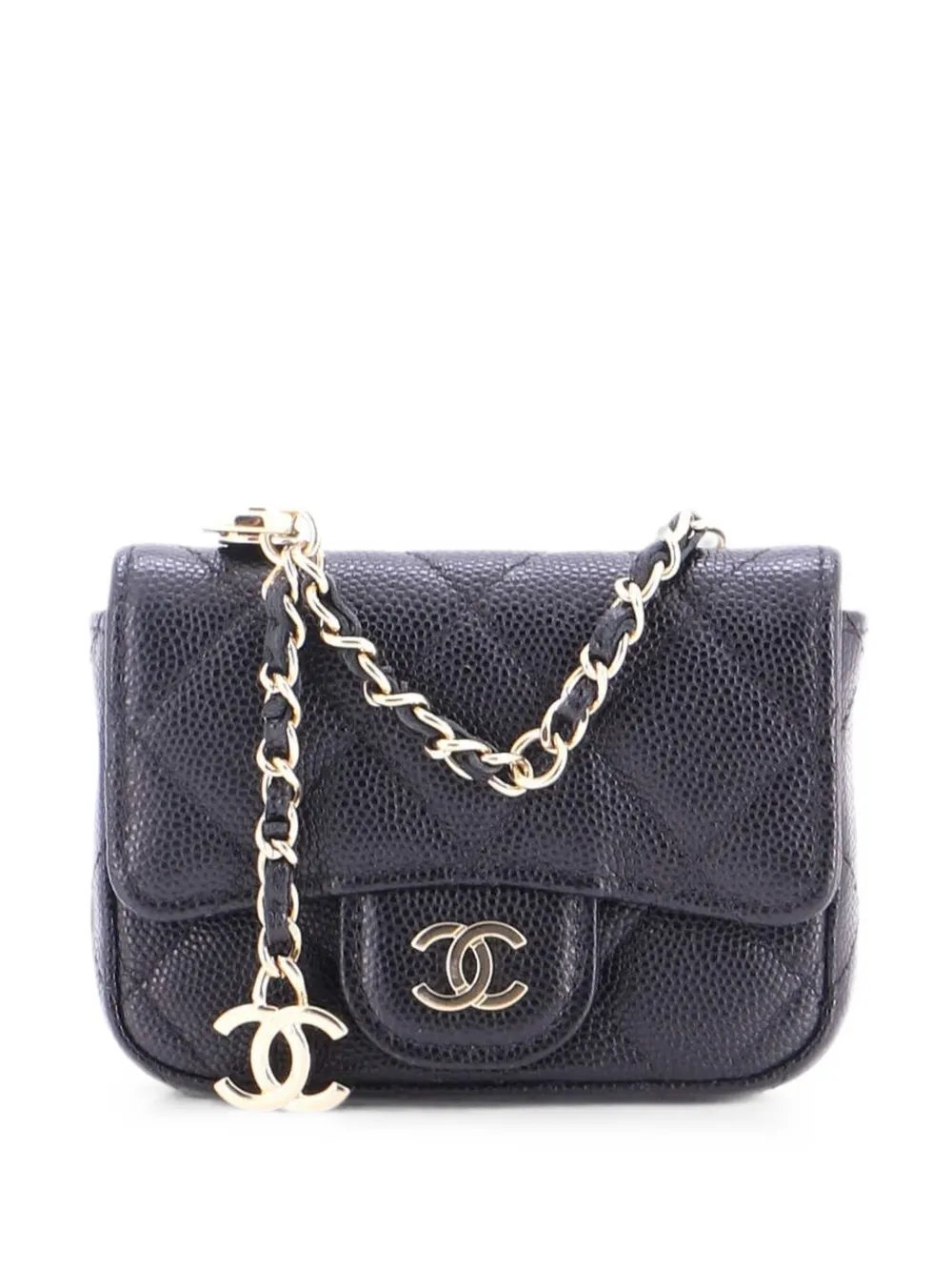 Classic Flap Chain Quilted Caviar Mini belt bag
