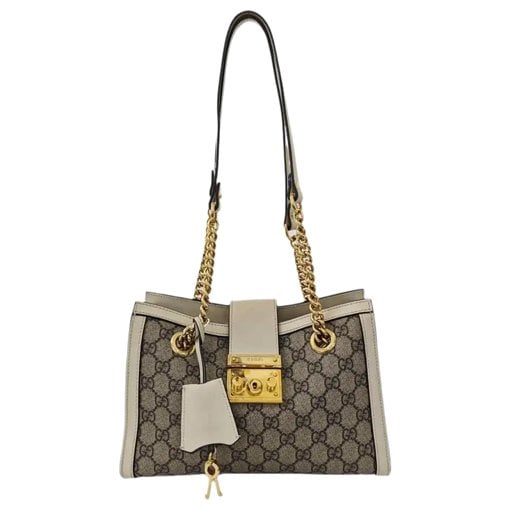 Padlock leather handbag