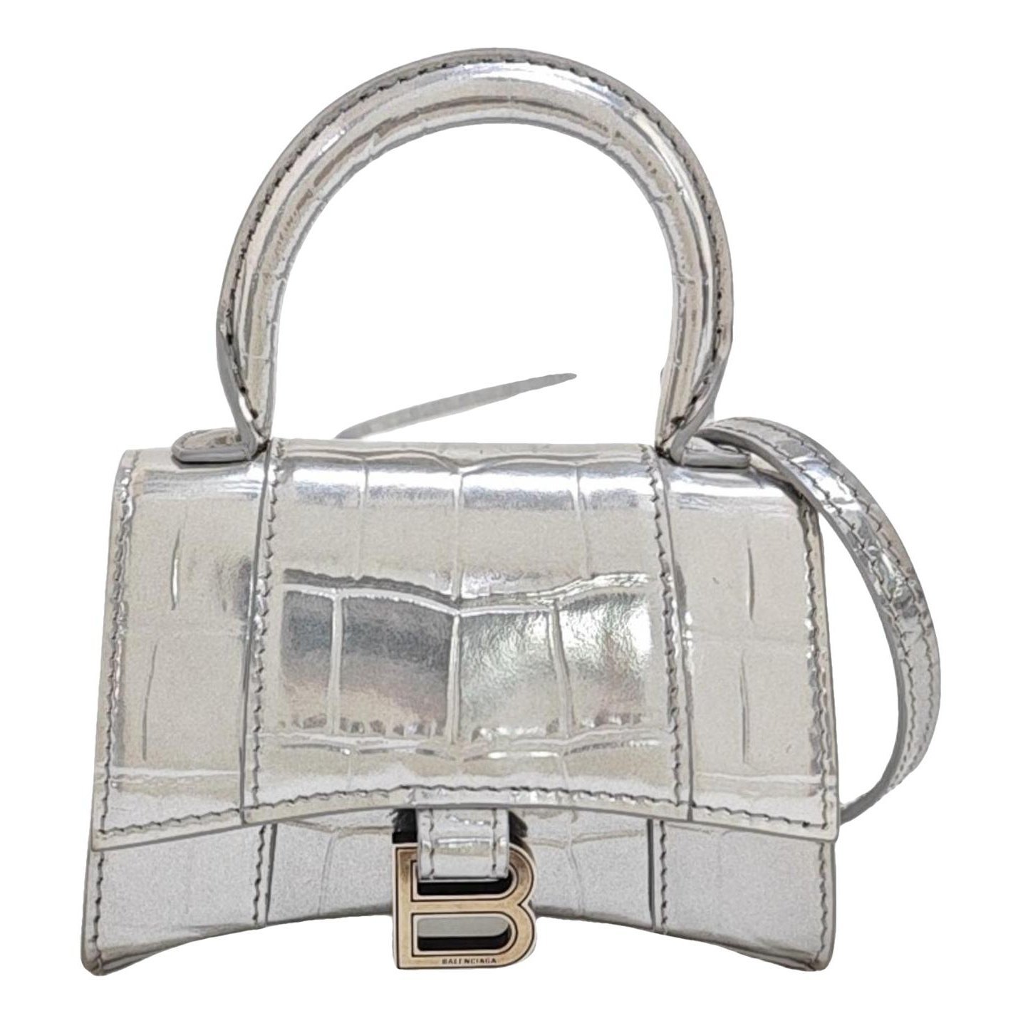 Hourglass leather handbag