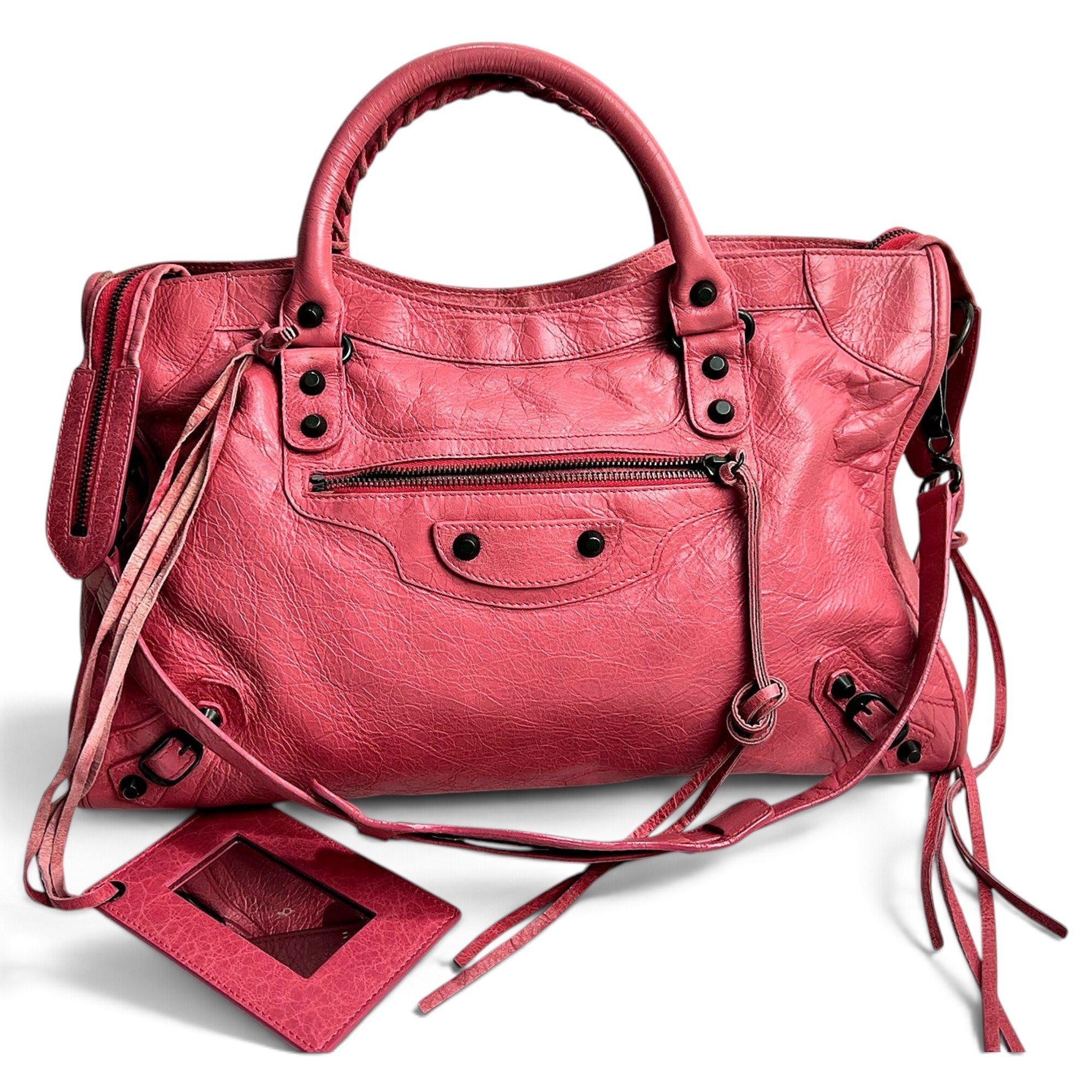 City leather handbag