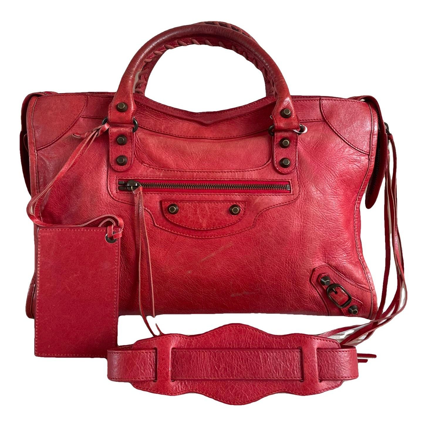 City leather handbag