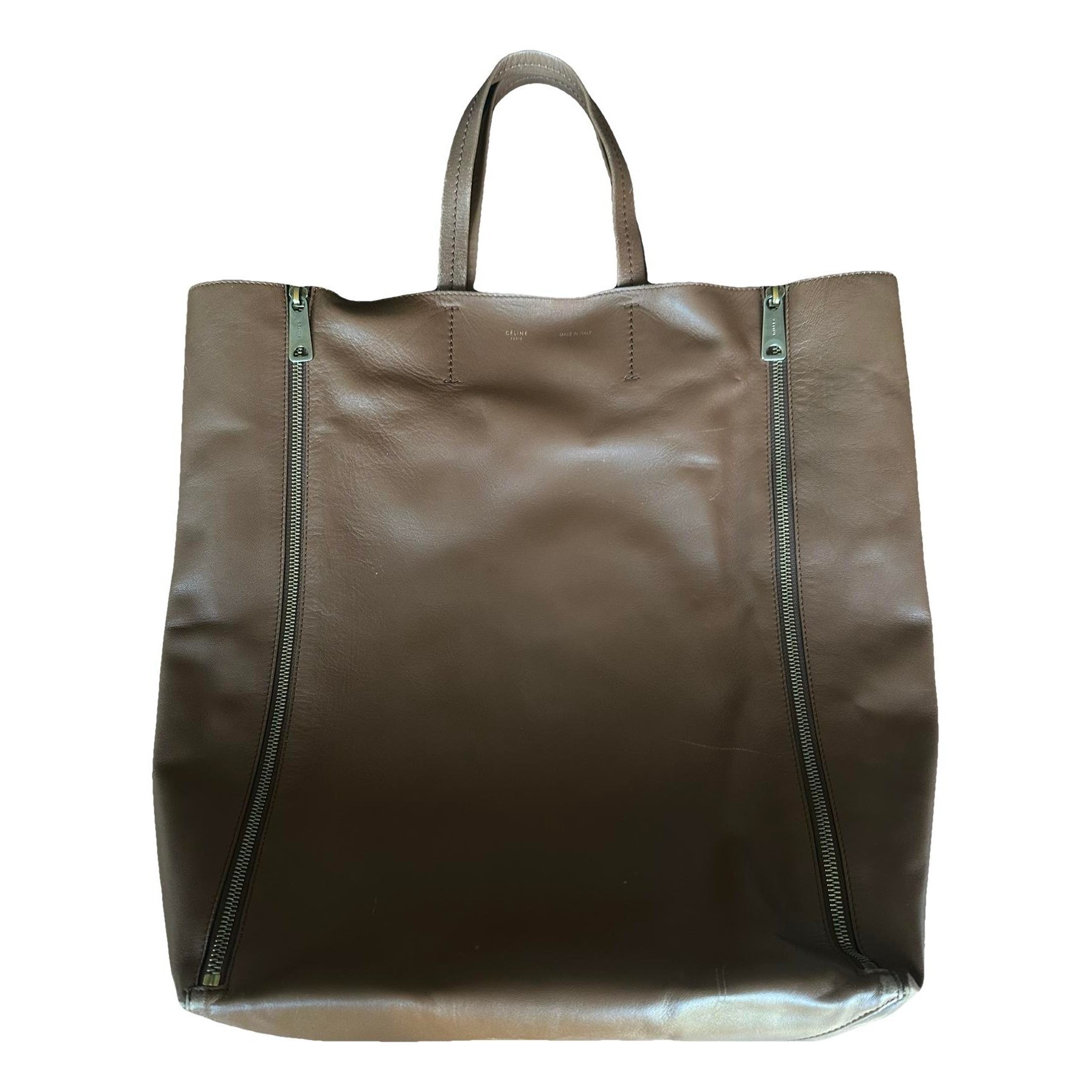 Gusset leather handbag