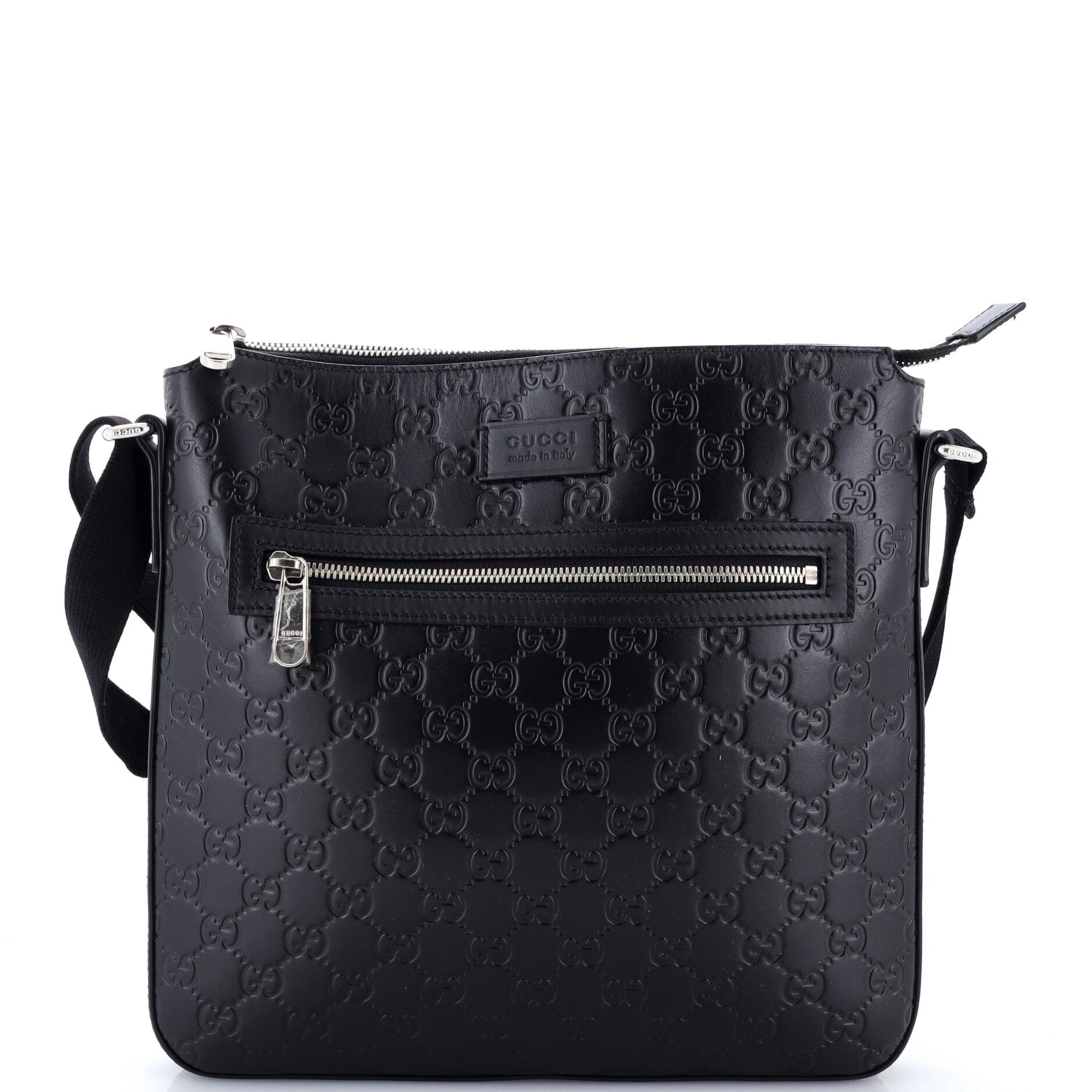 Signature Zip Messenger Bag Guccissima Leather Medium