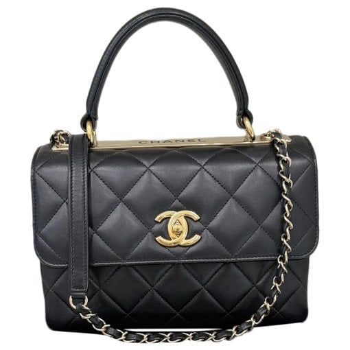 Trendy CC Top Handle leather handbag