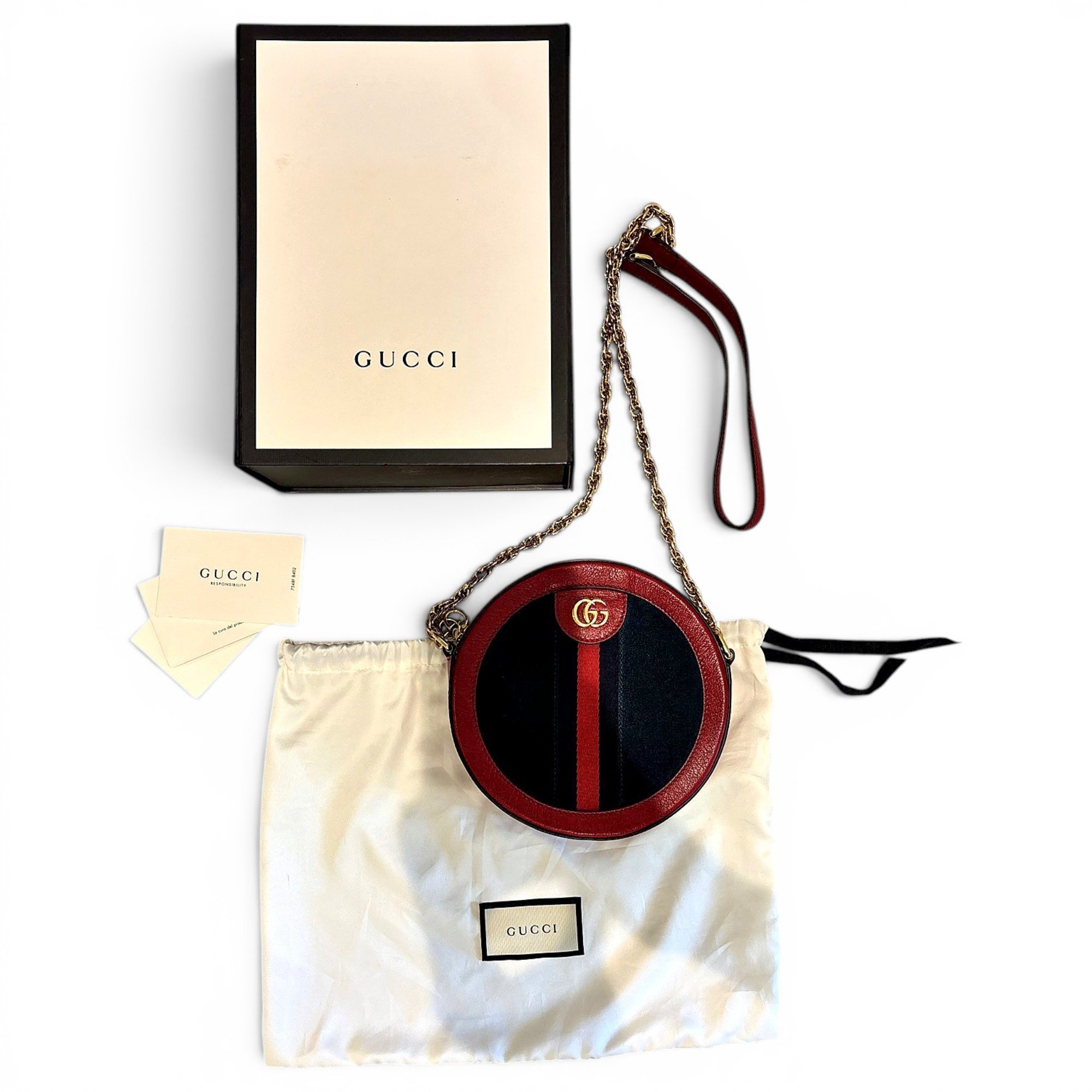 Ophidia Round leather crossbody bag
