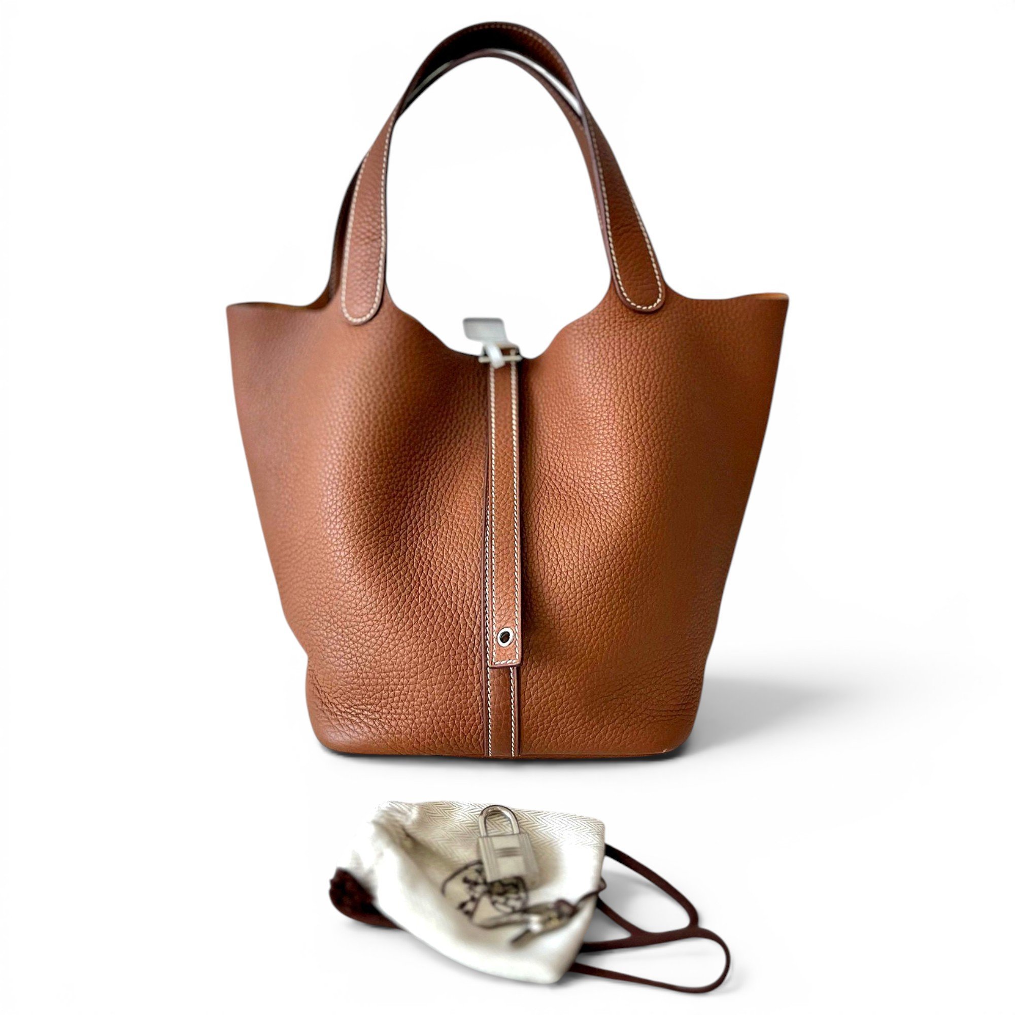 Picotin leather tote