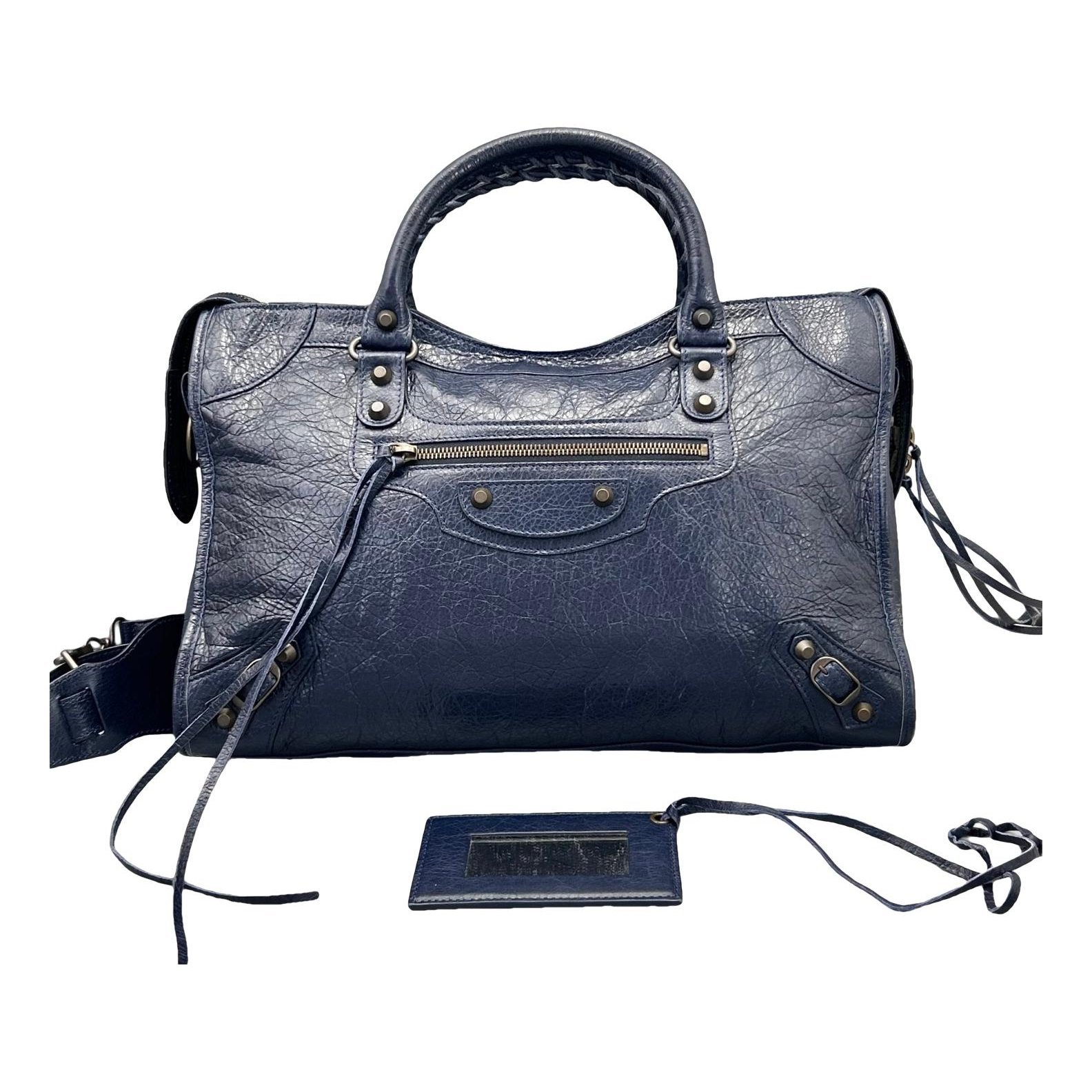 City leather handbag