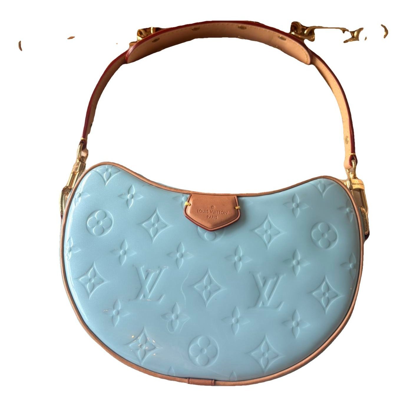 Croissant patent leather handbag