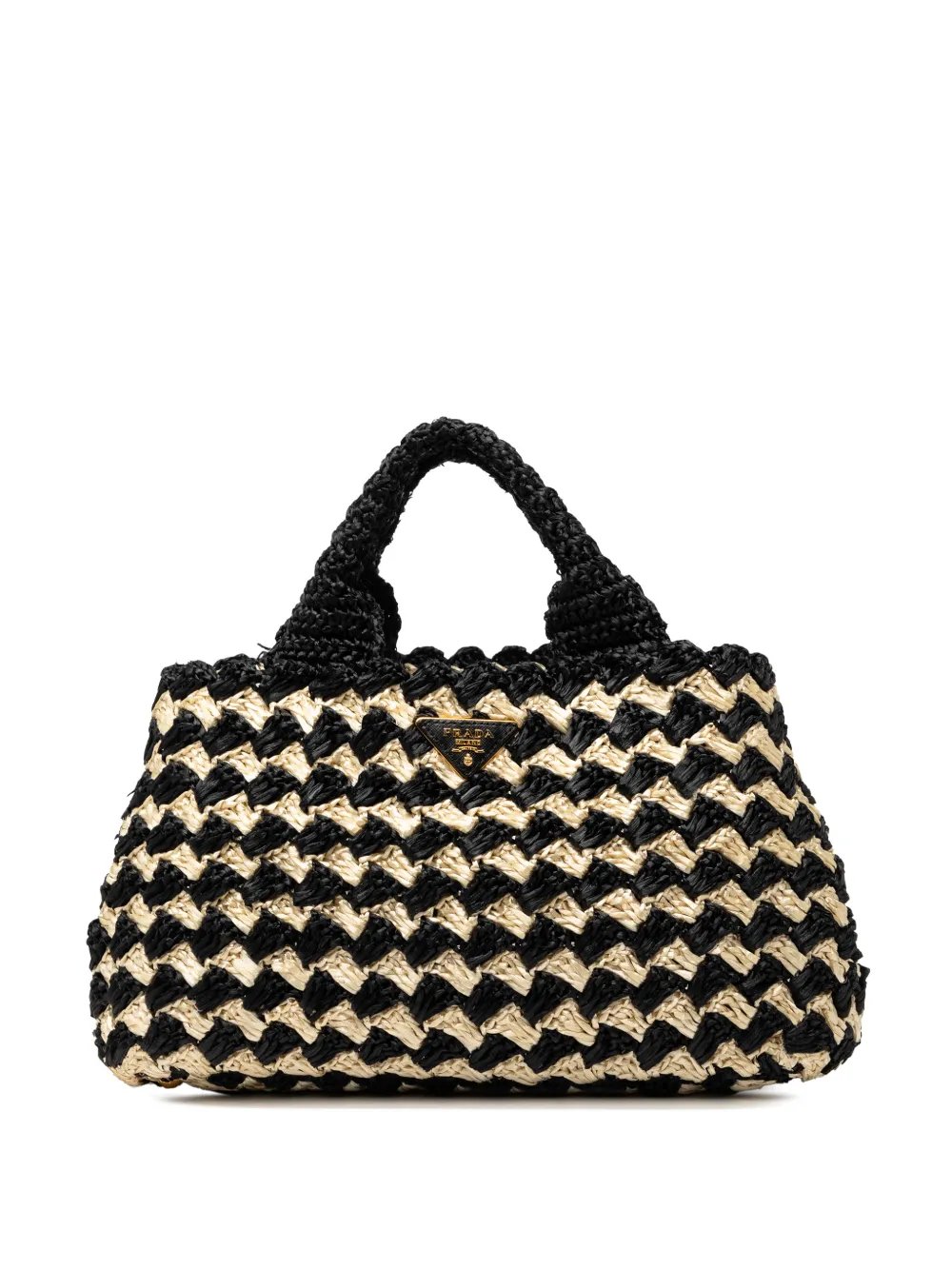 2013-2026 Small Woven Raffia Canapa Logo satchel