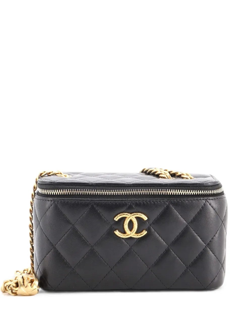 All Slide Long Vanity Case with Chain Quilted Lambskin Small crossbody bag