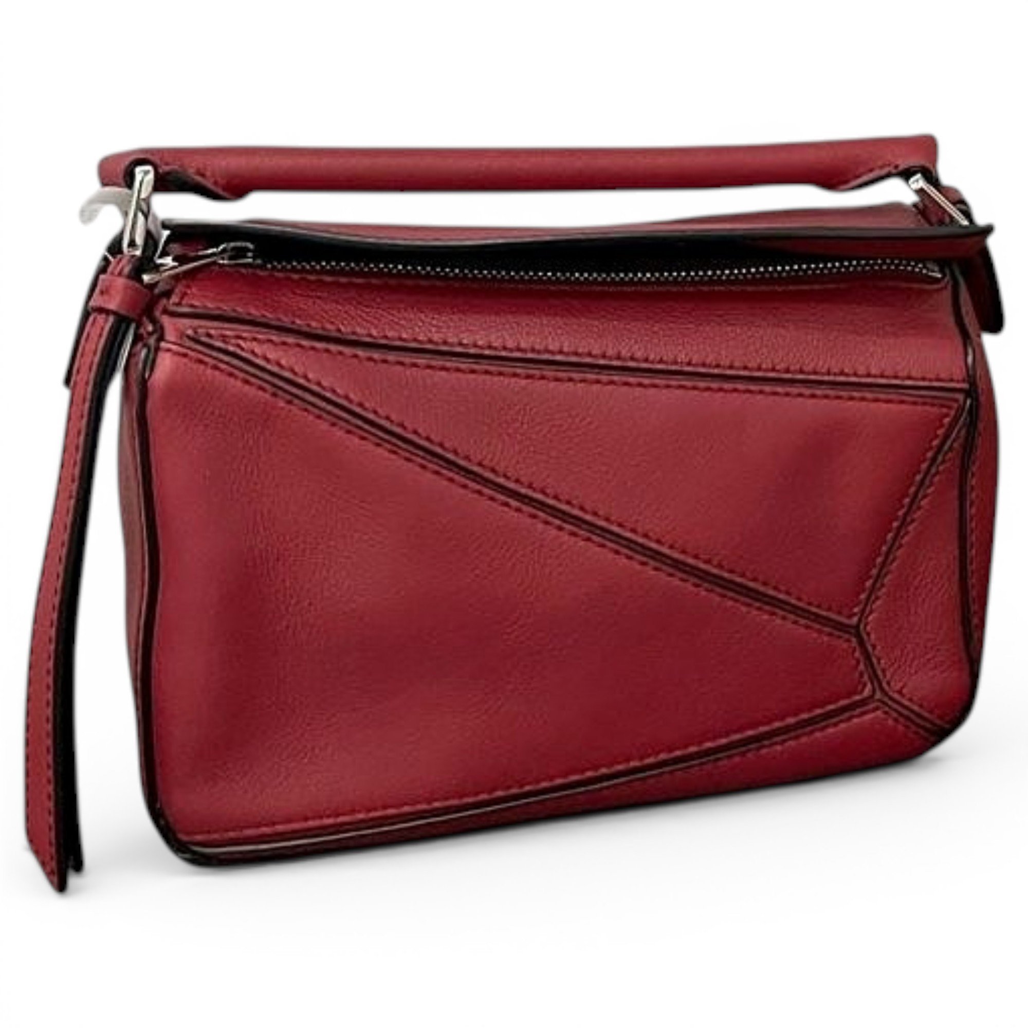 Puzzle leather handbag