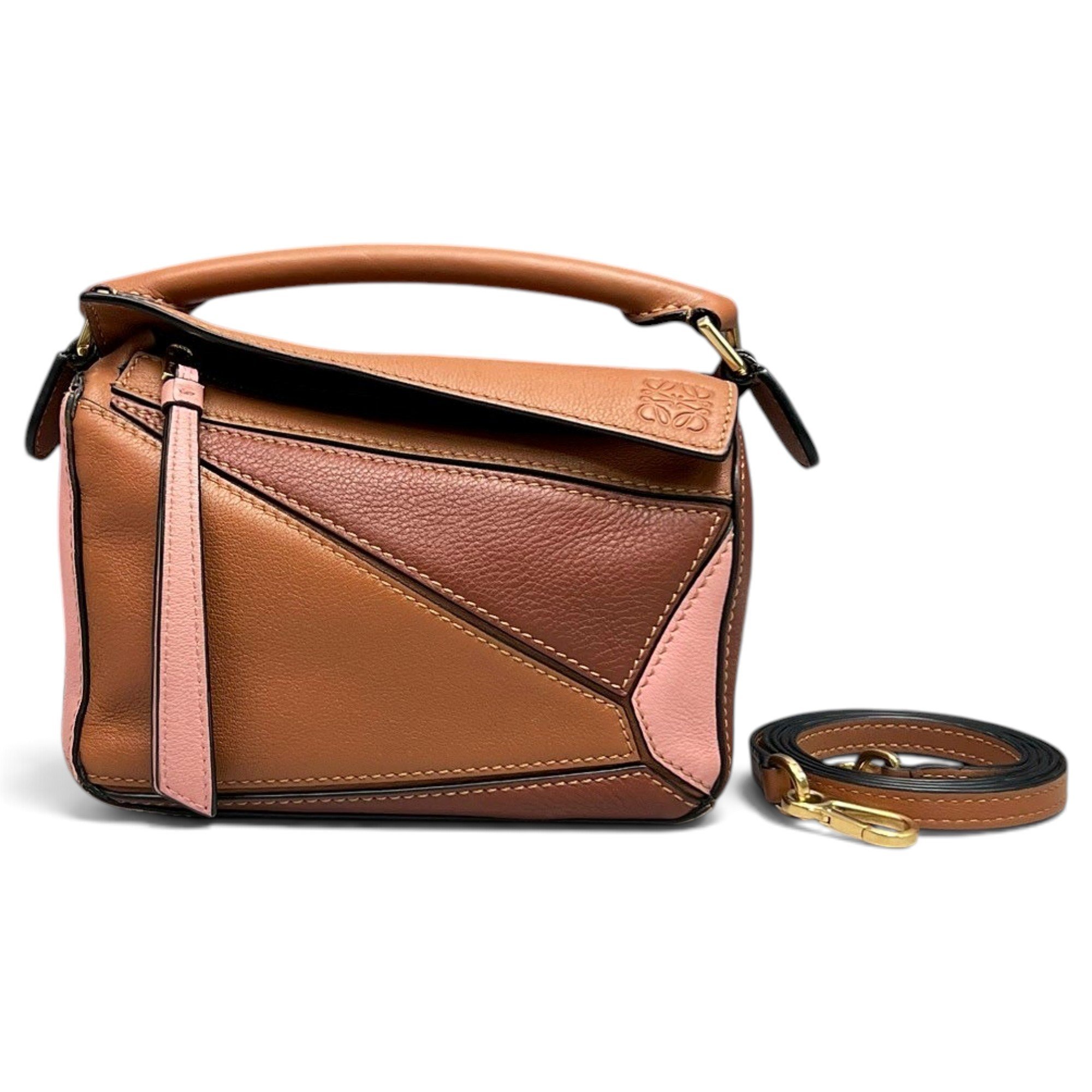 Puzzle leather handbag