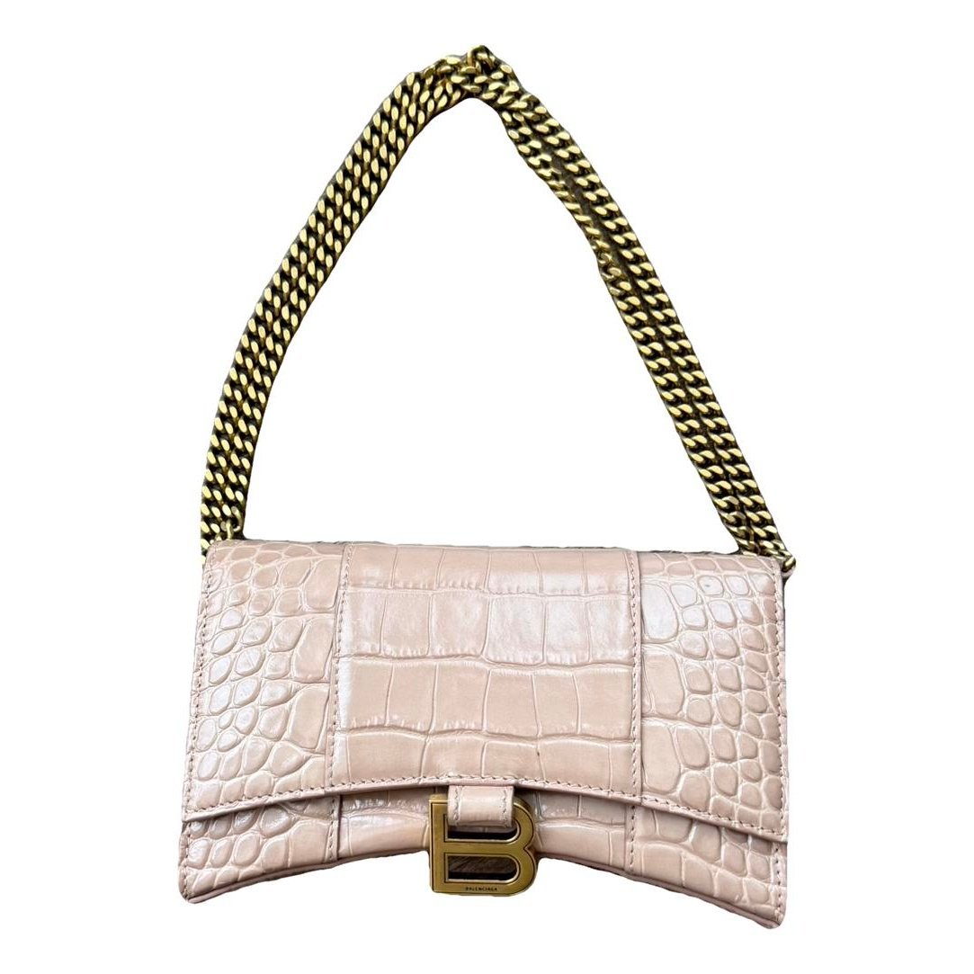 Hourglass leather handbag