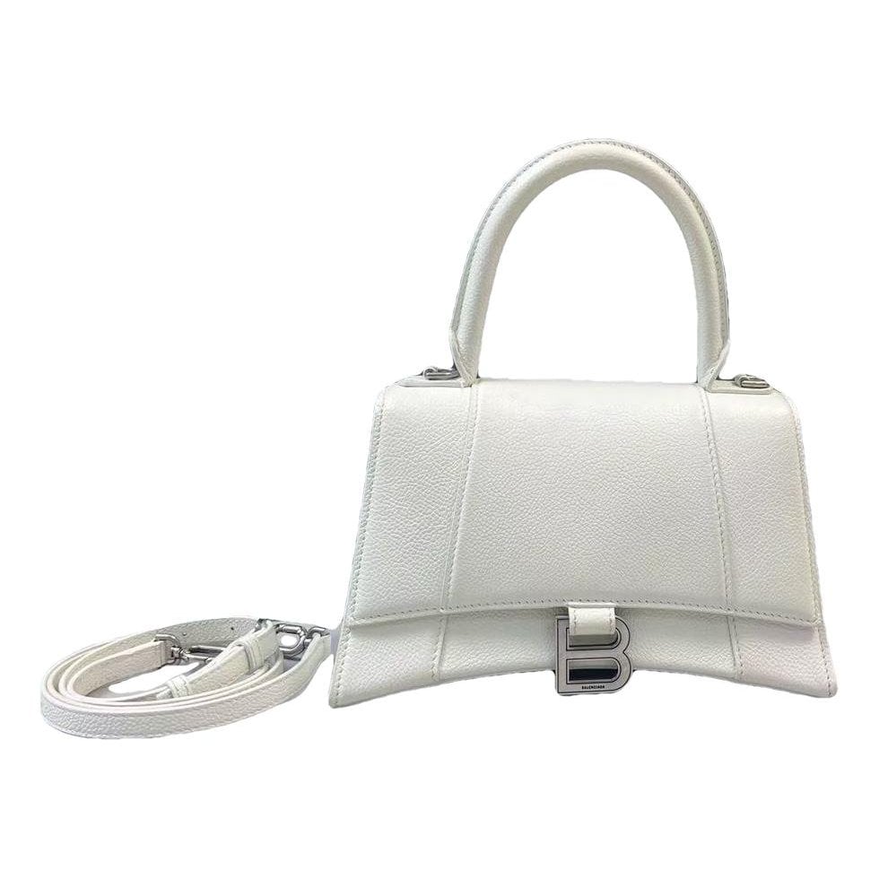 Hourglass leather handbag