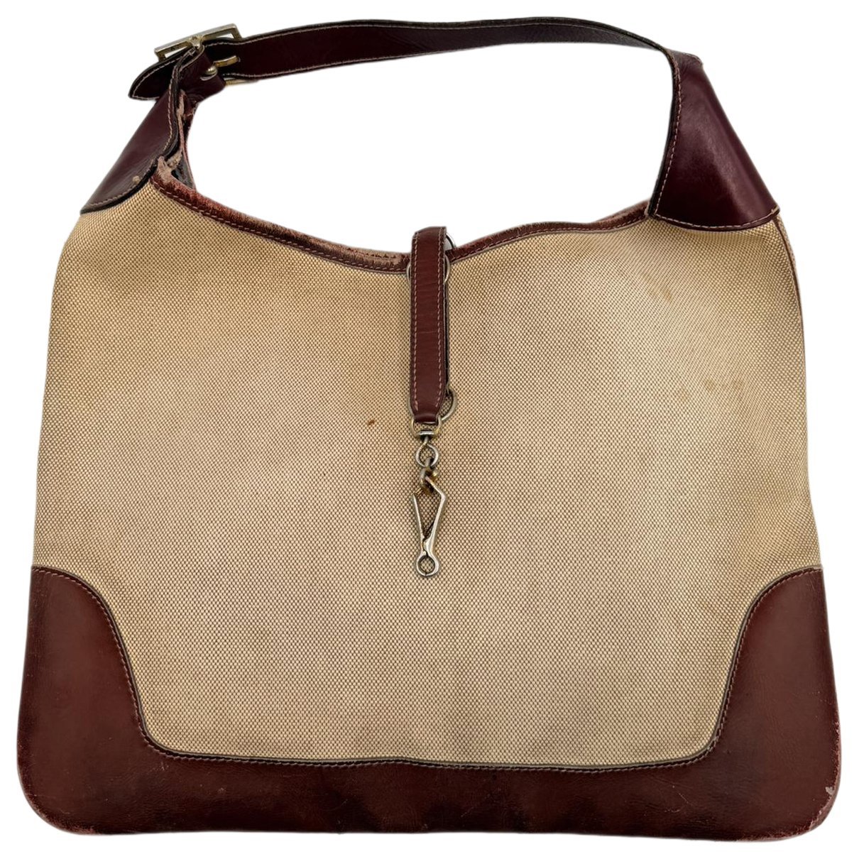 Hermes Trim Handbag Beige 1973