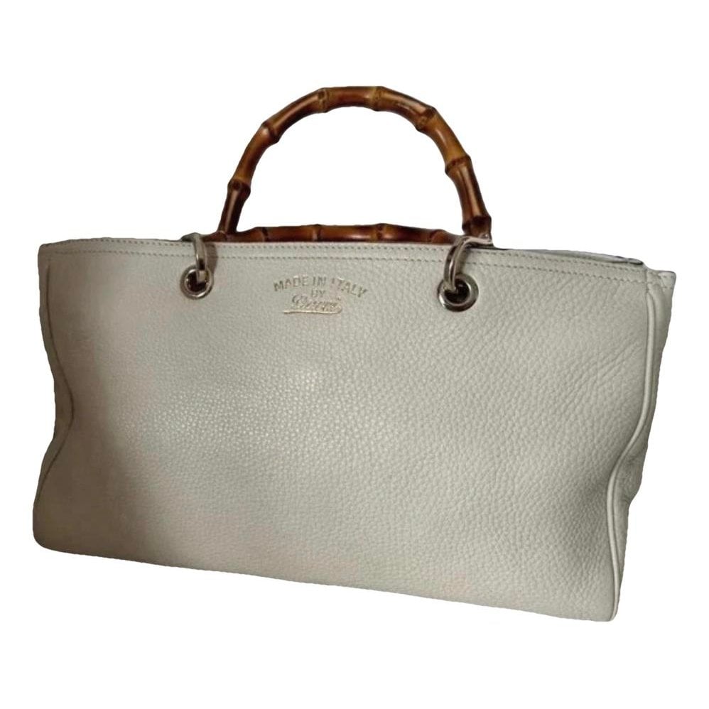 Bamboo Shopper leather handbag