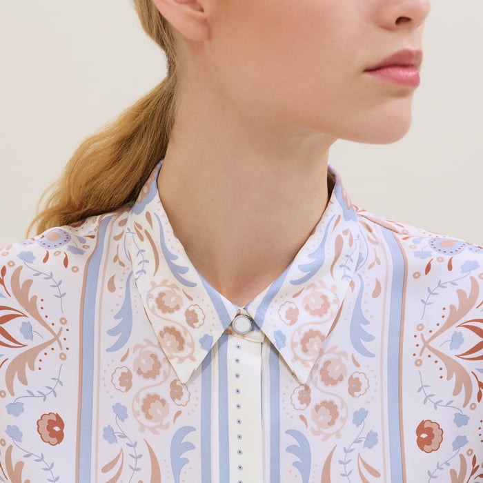 Blanc Sel "Guepards Et Palmettes" Shirt