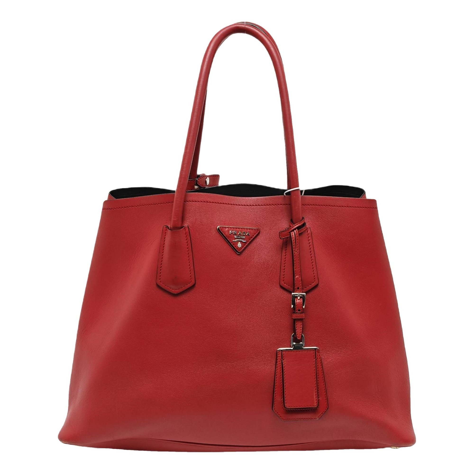 Double leather handbag