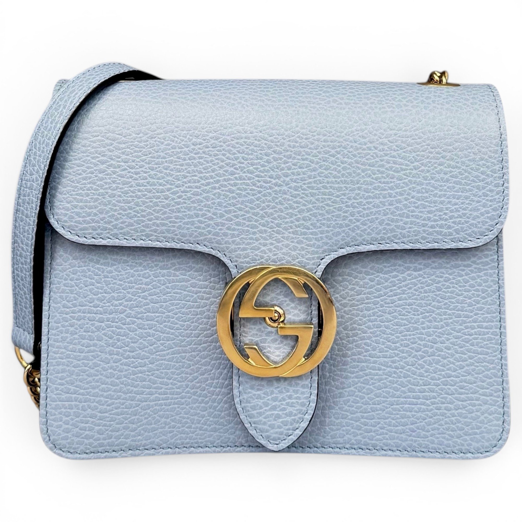 Interlocking pony-style calfskin handbag