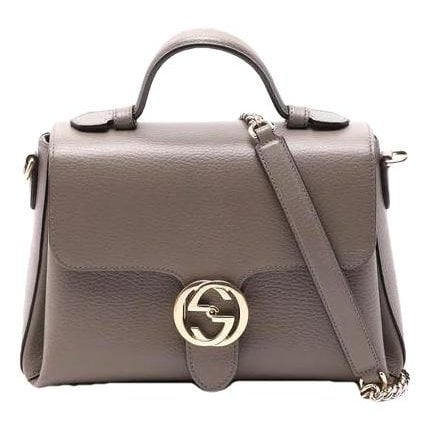 Interlocking leather handbag