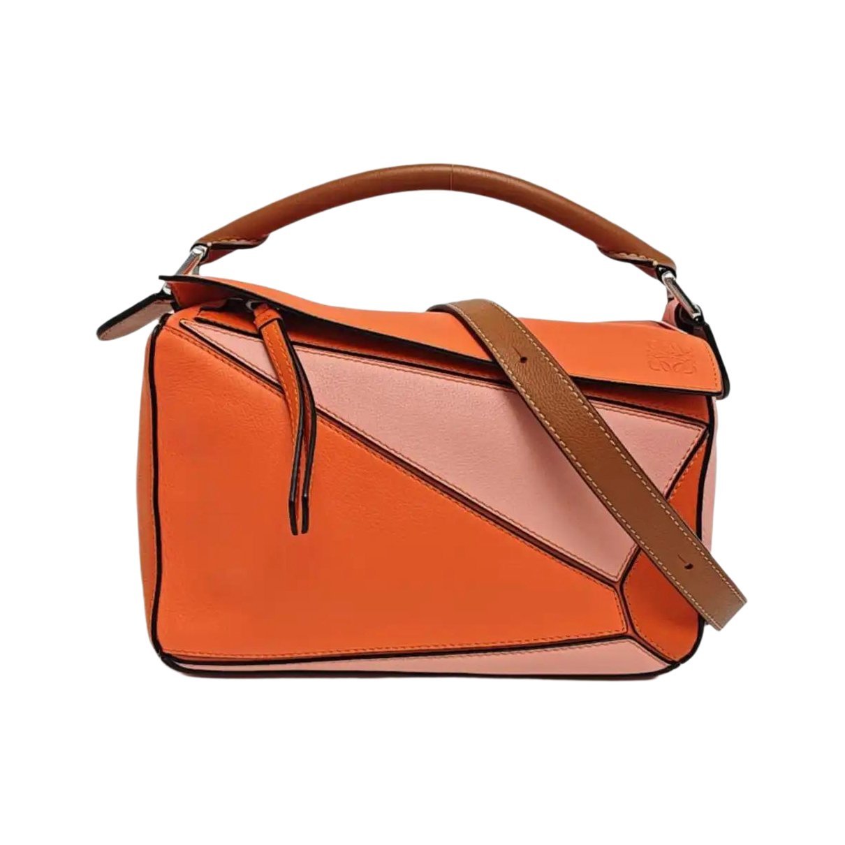 Puzzle leather handbag