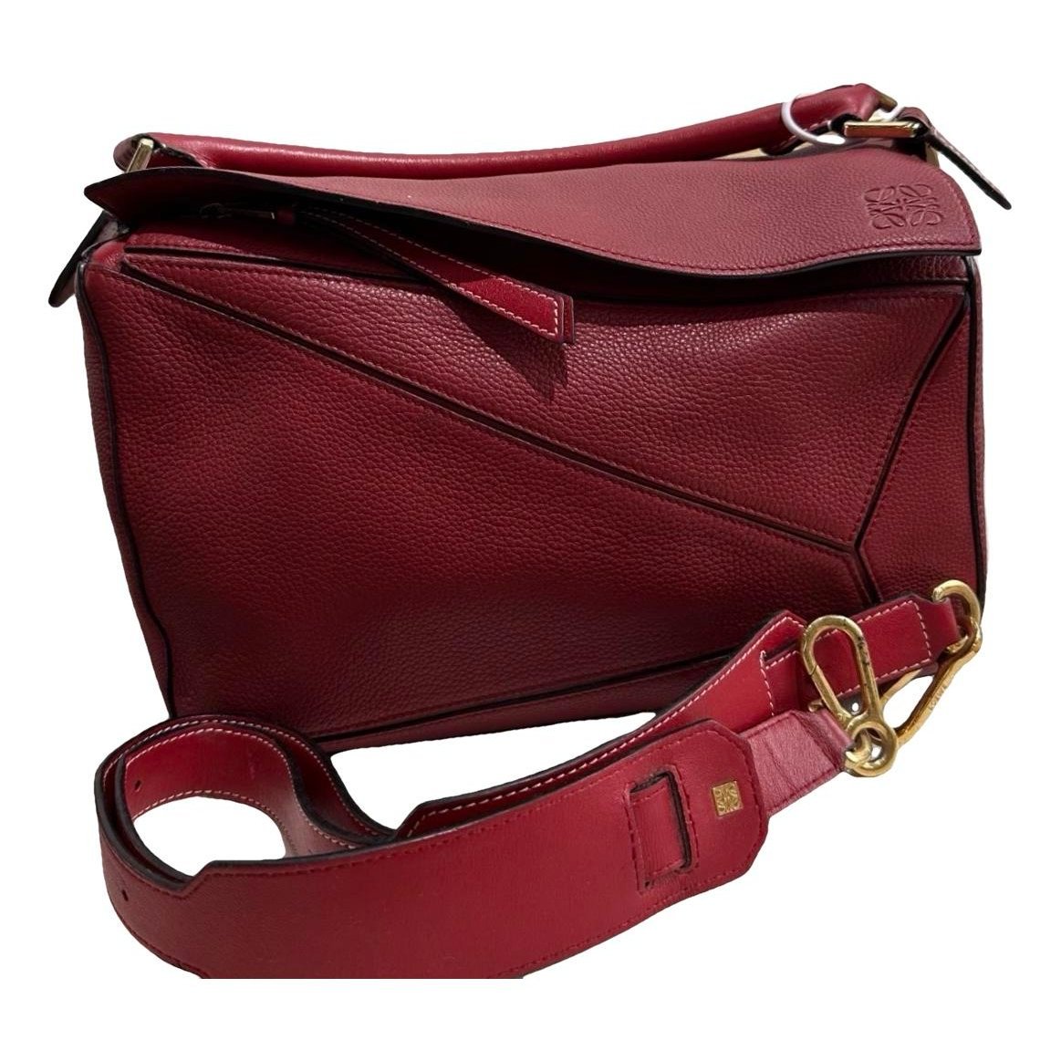 Puzzle leather handbag