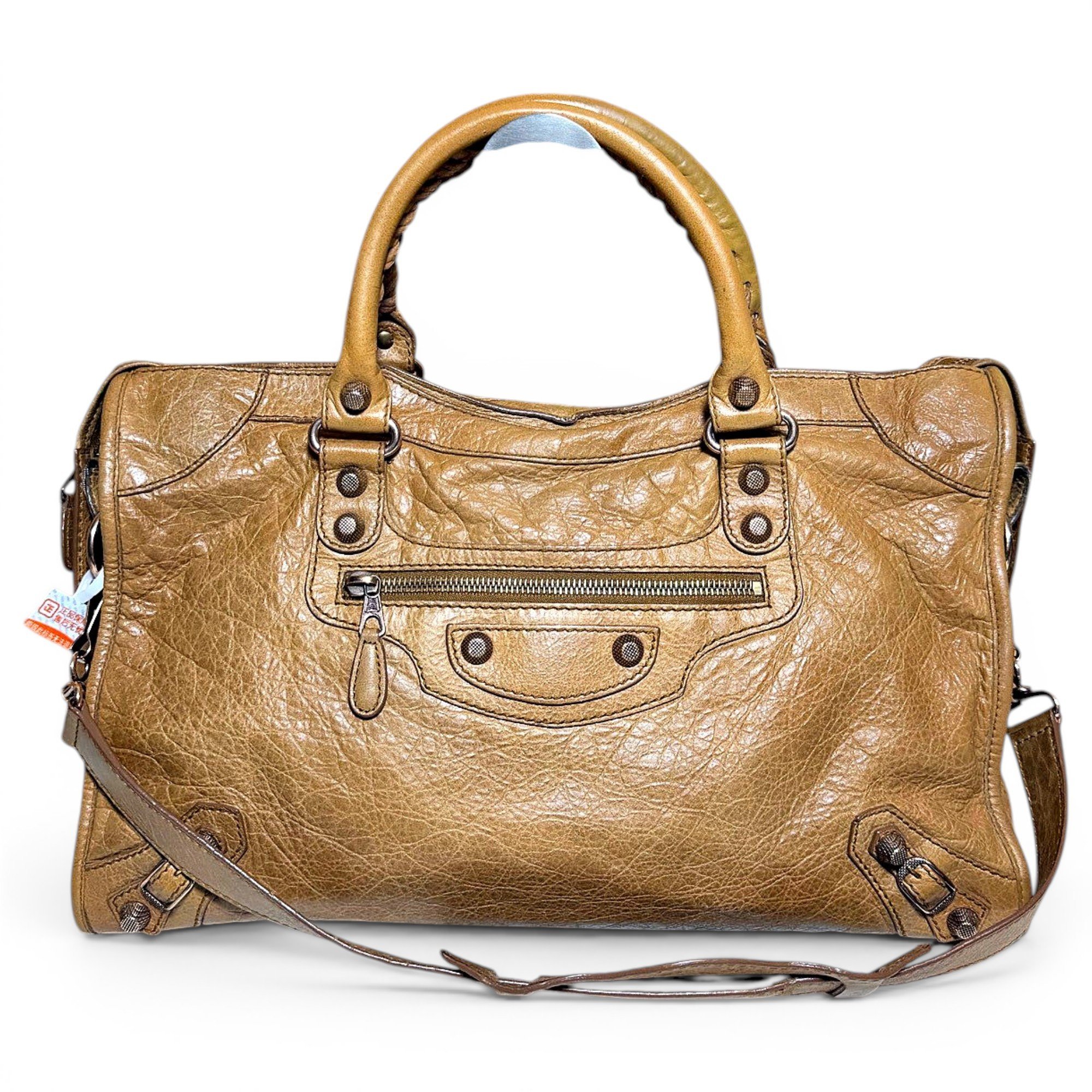 City leather handbag