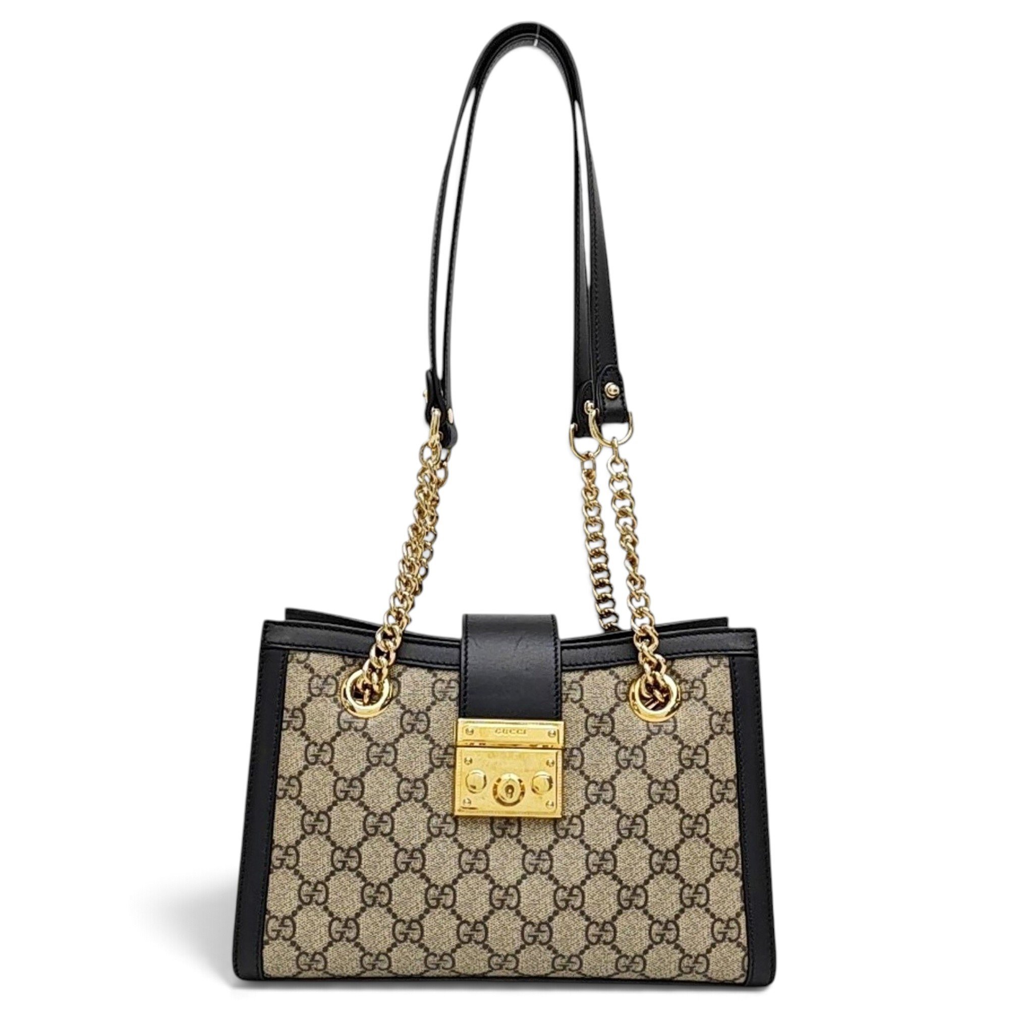 Padlock leather handbag