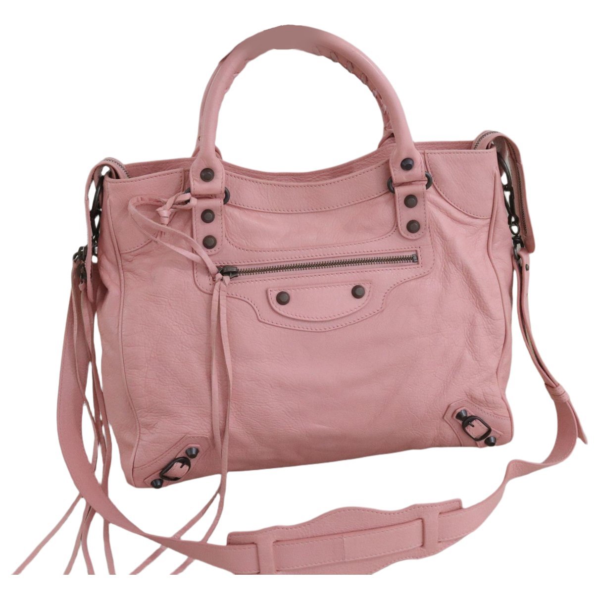City leather handbag