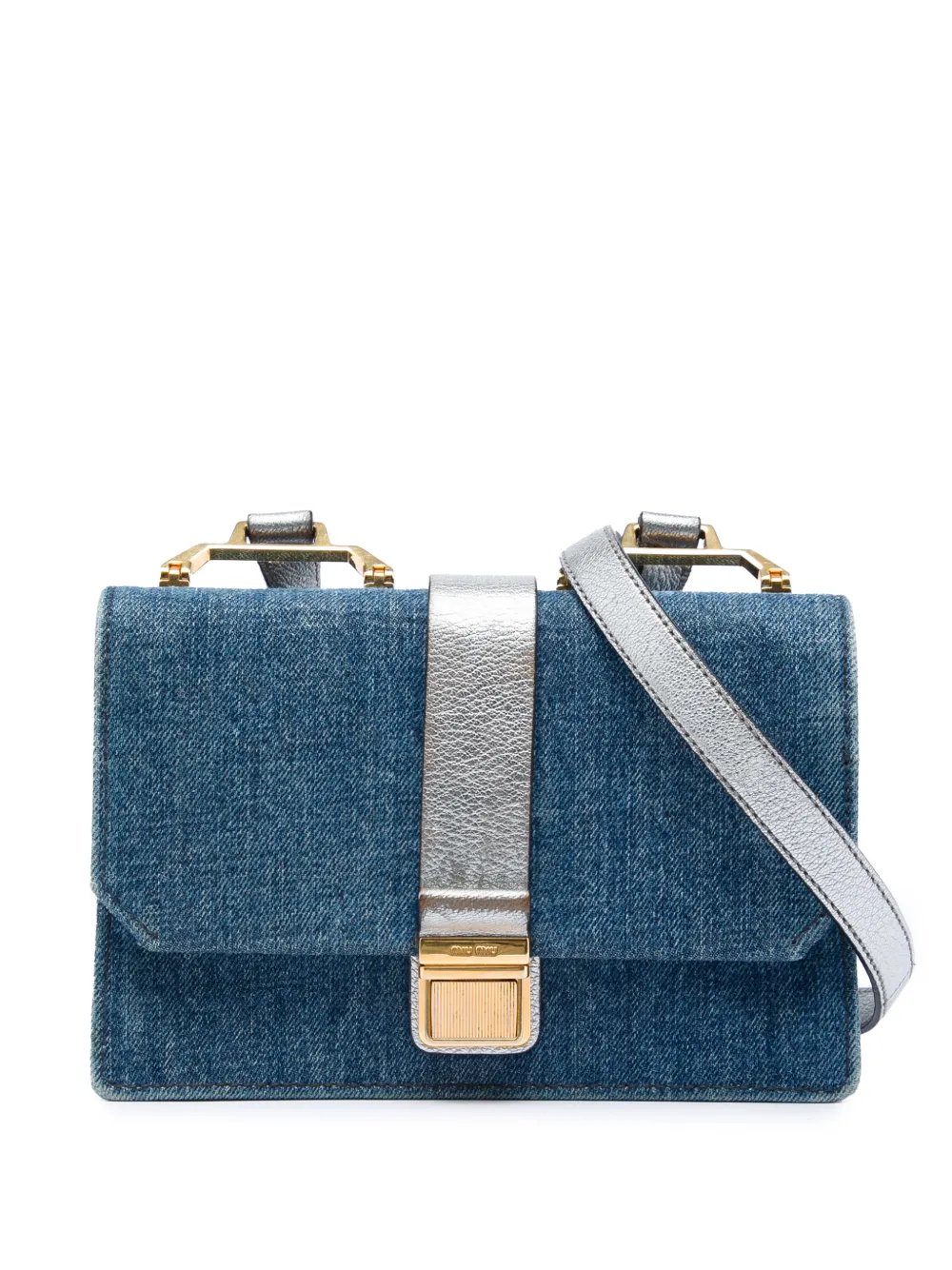 2010-2026 Denim Metallic Goatskin Madras Flap crossbody bag