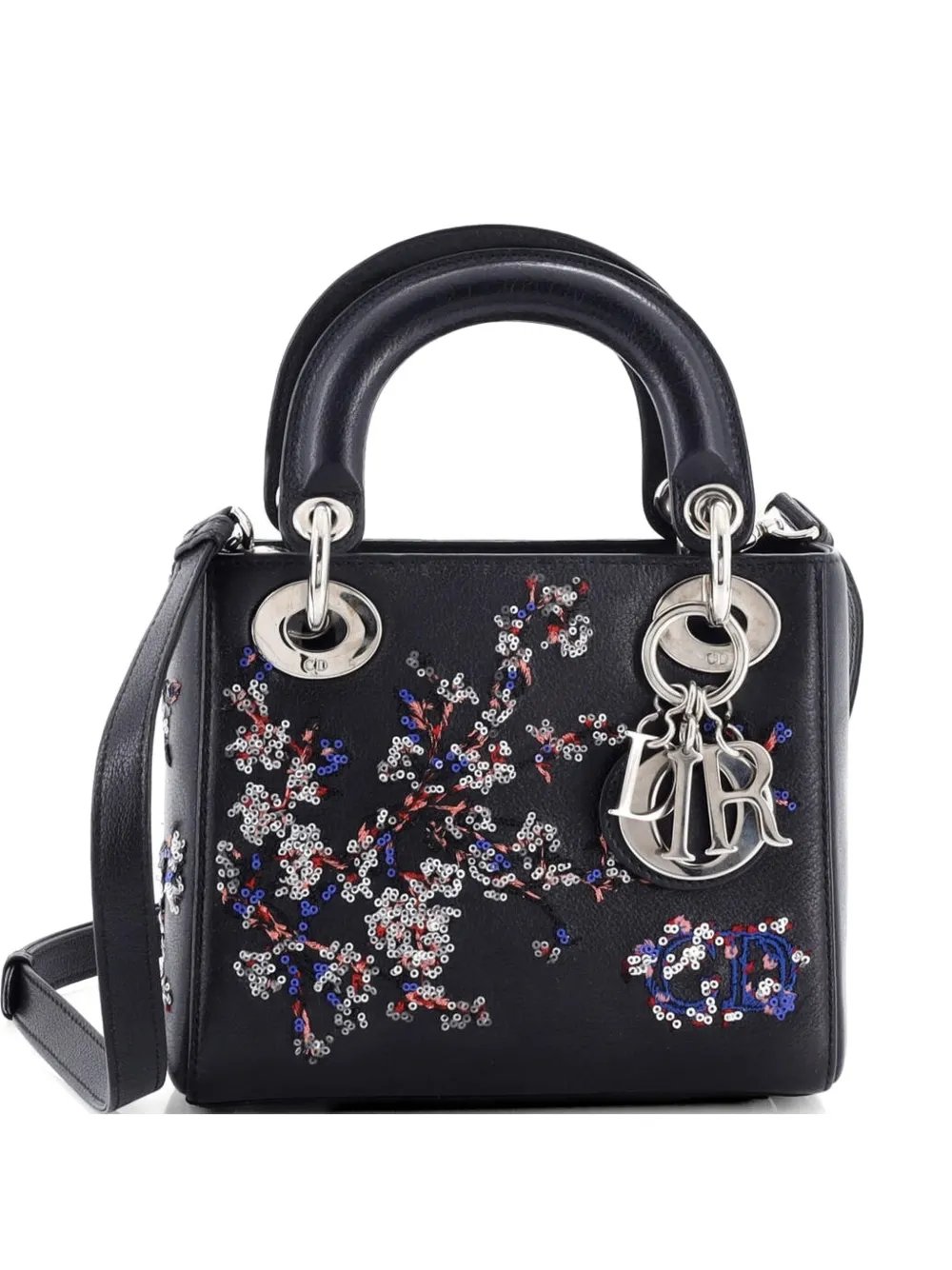 Lady Dior Bag Embellished Leather Mini crossbody bag