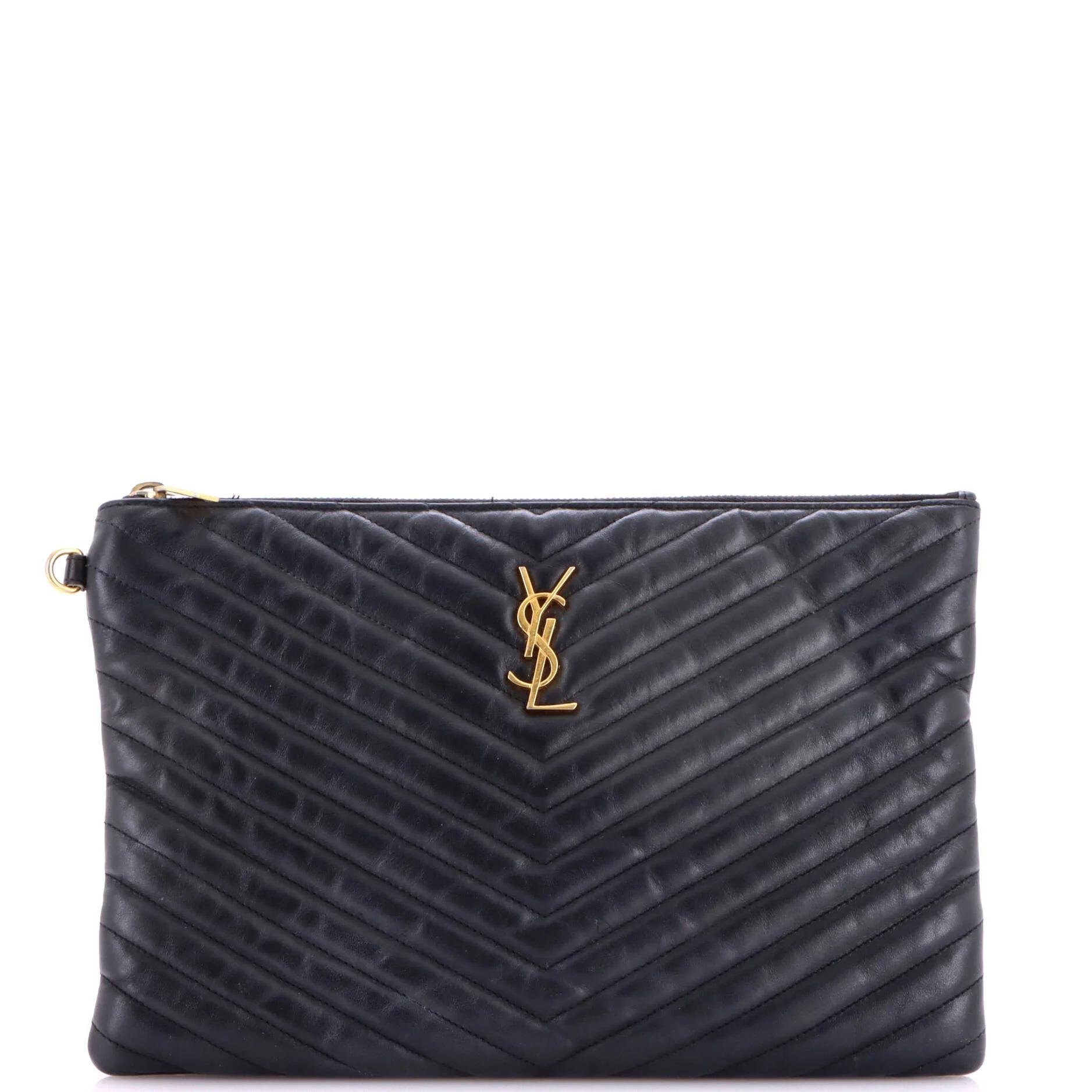 Leather clutch bag