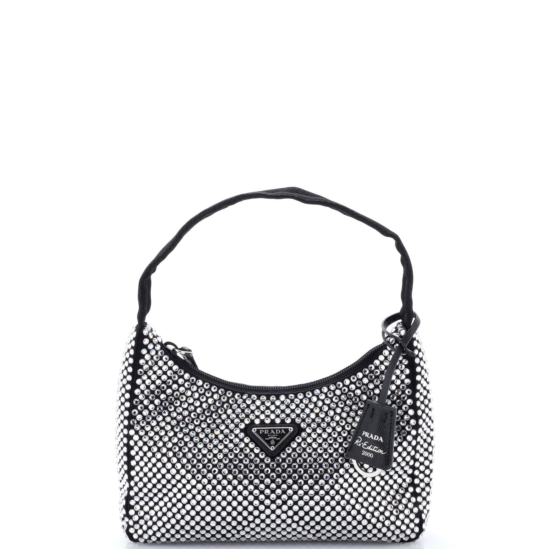 Re-Edition 2000 Hobo Crystal Embellished Satin Mini