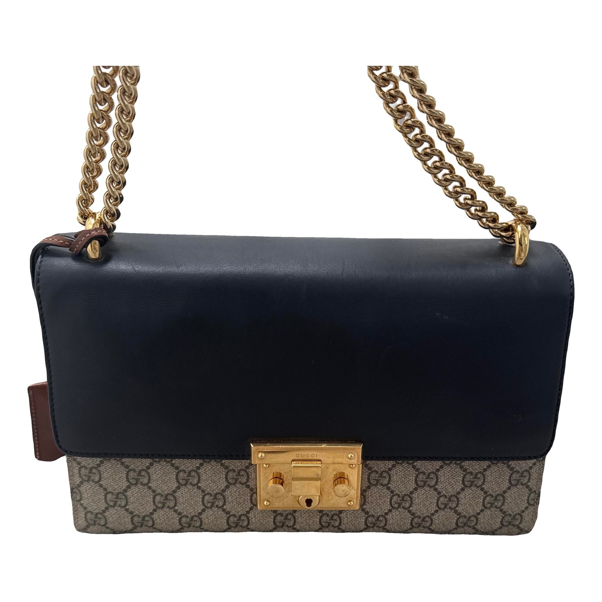 Interlocking leather handbag