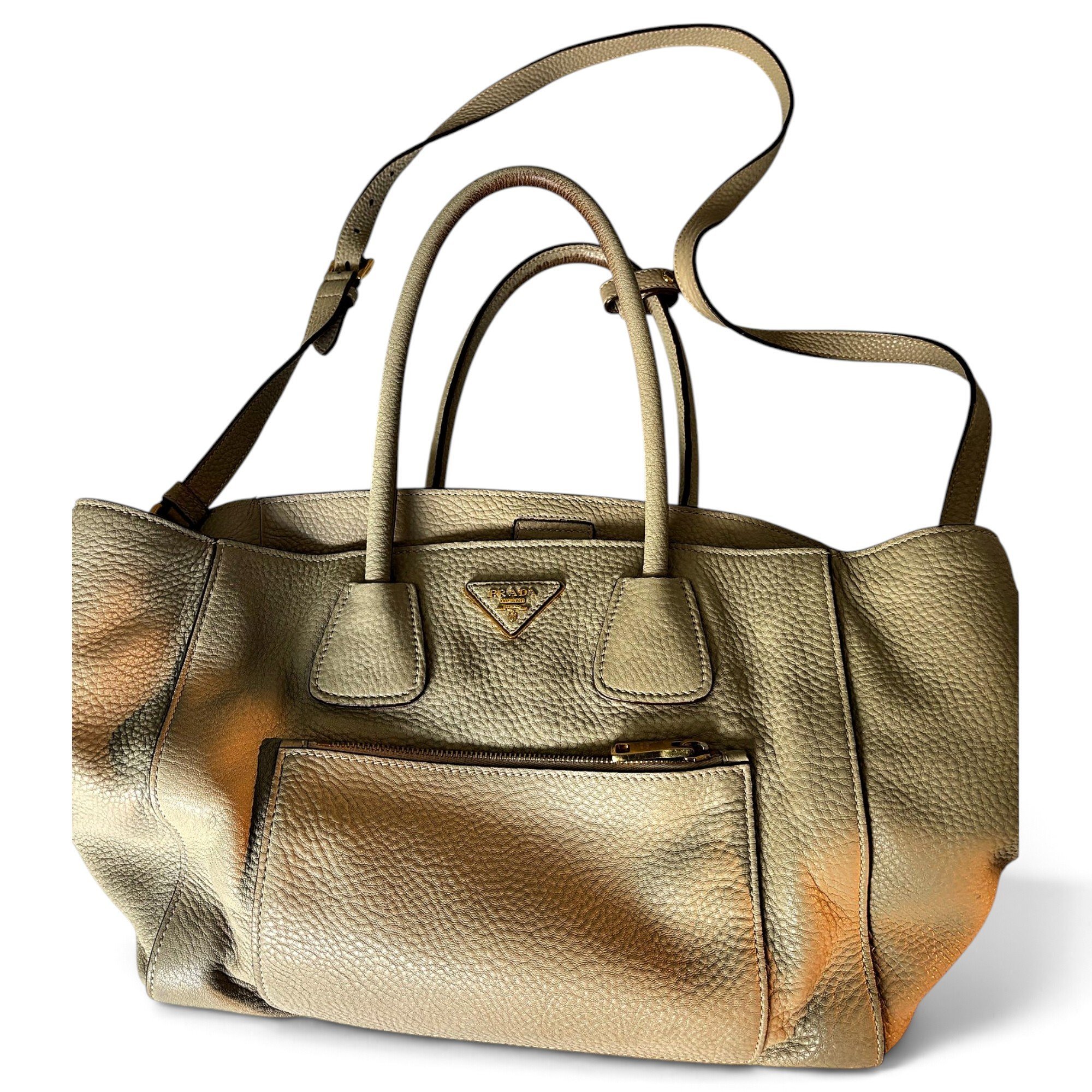 Double leather tote