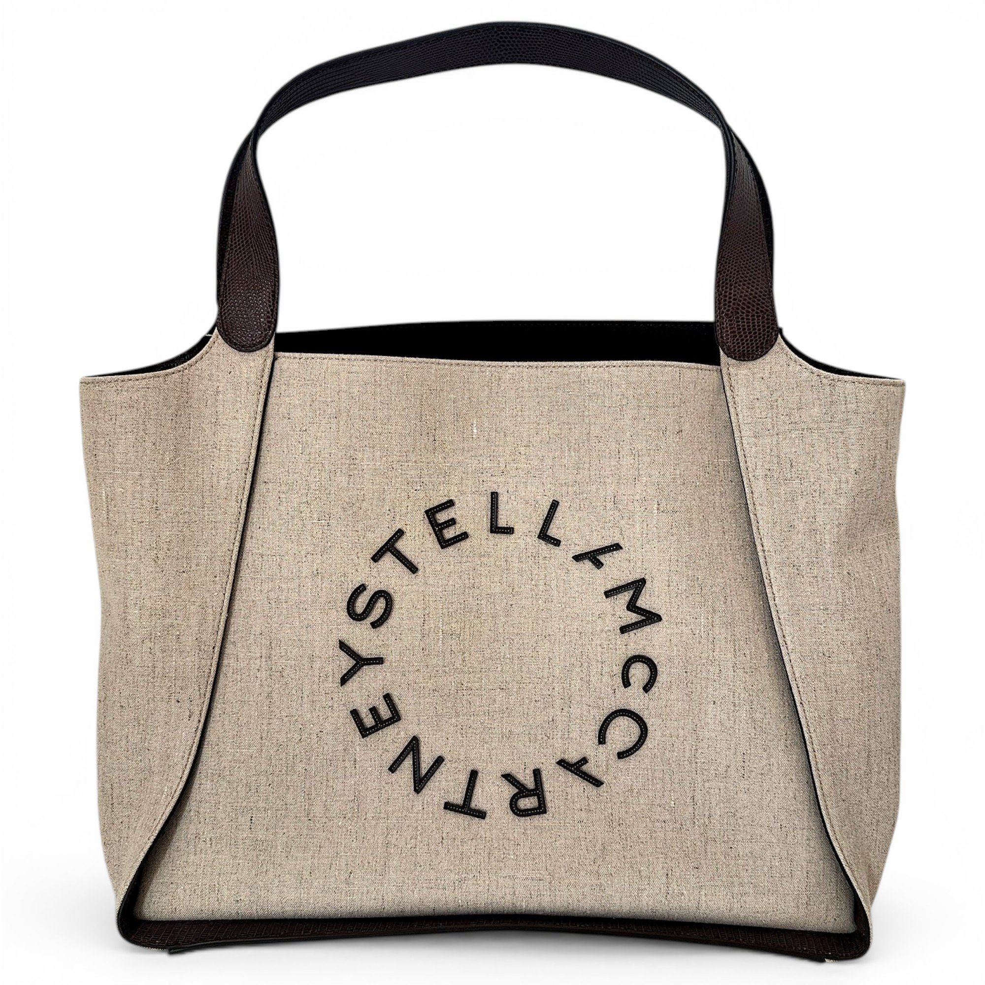 Logo vegan leather tote